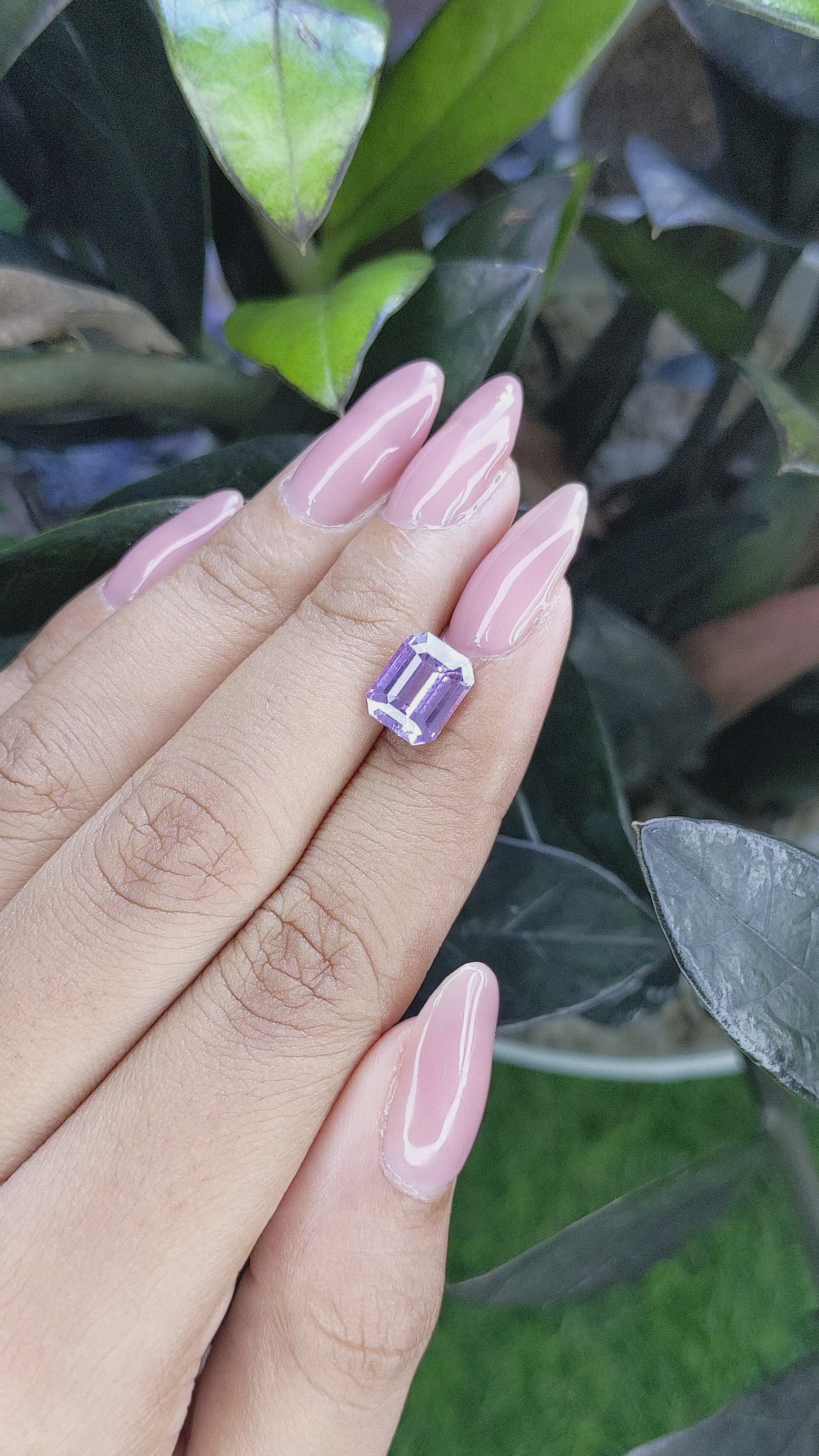 3.03 Ct. Purple Sapphire from Ceylon (Sri Lanka) Size Video