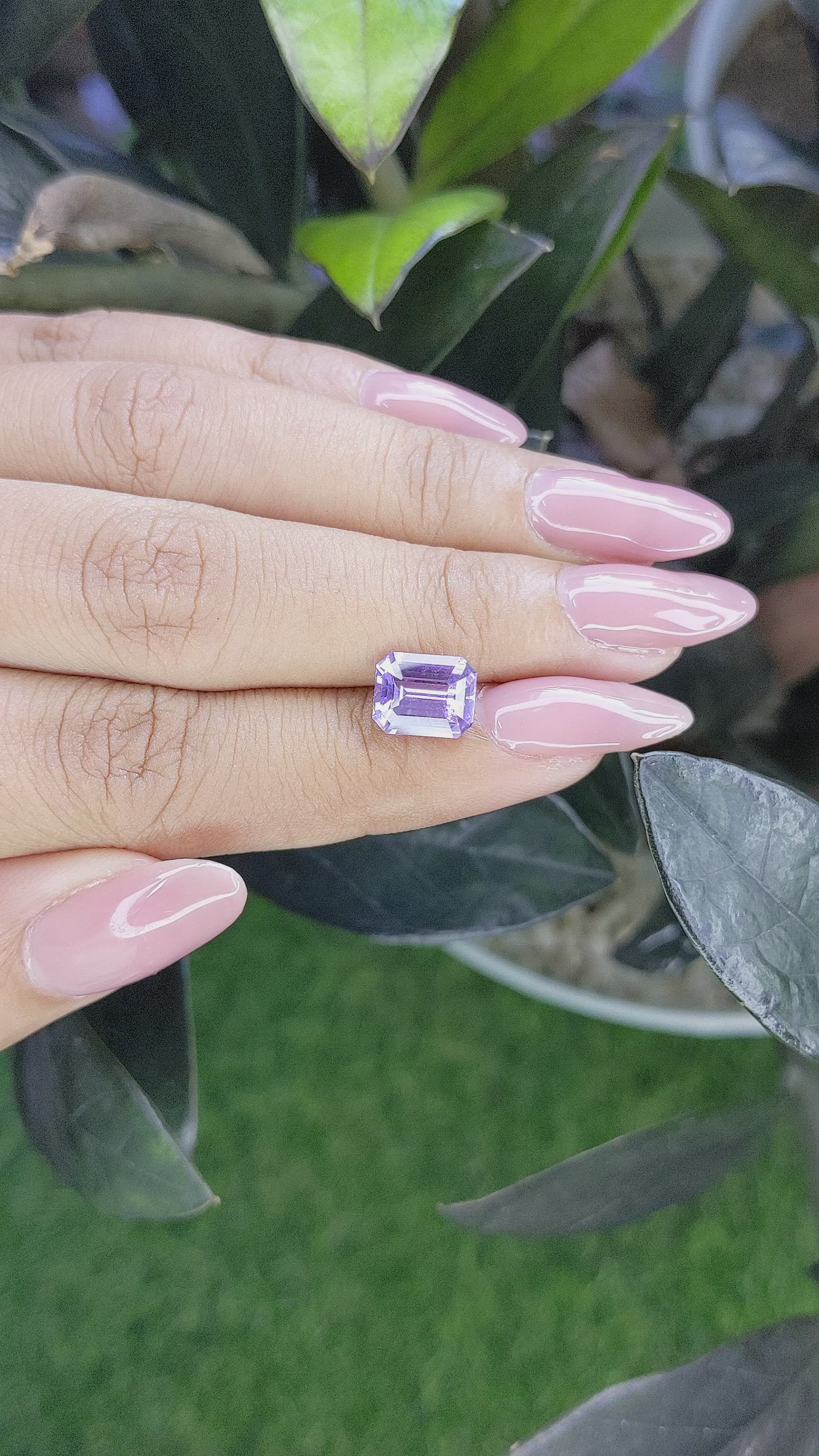 3.03 Ct. Purple Sapphire from Ceylon (Sri Lanka) Size Video