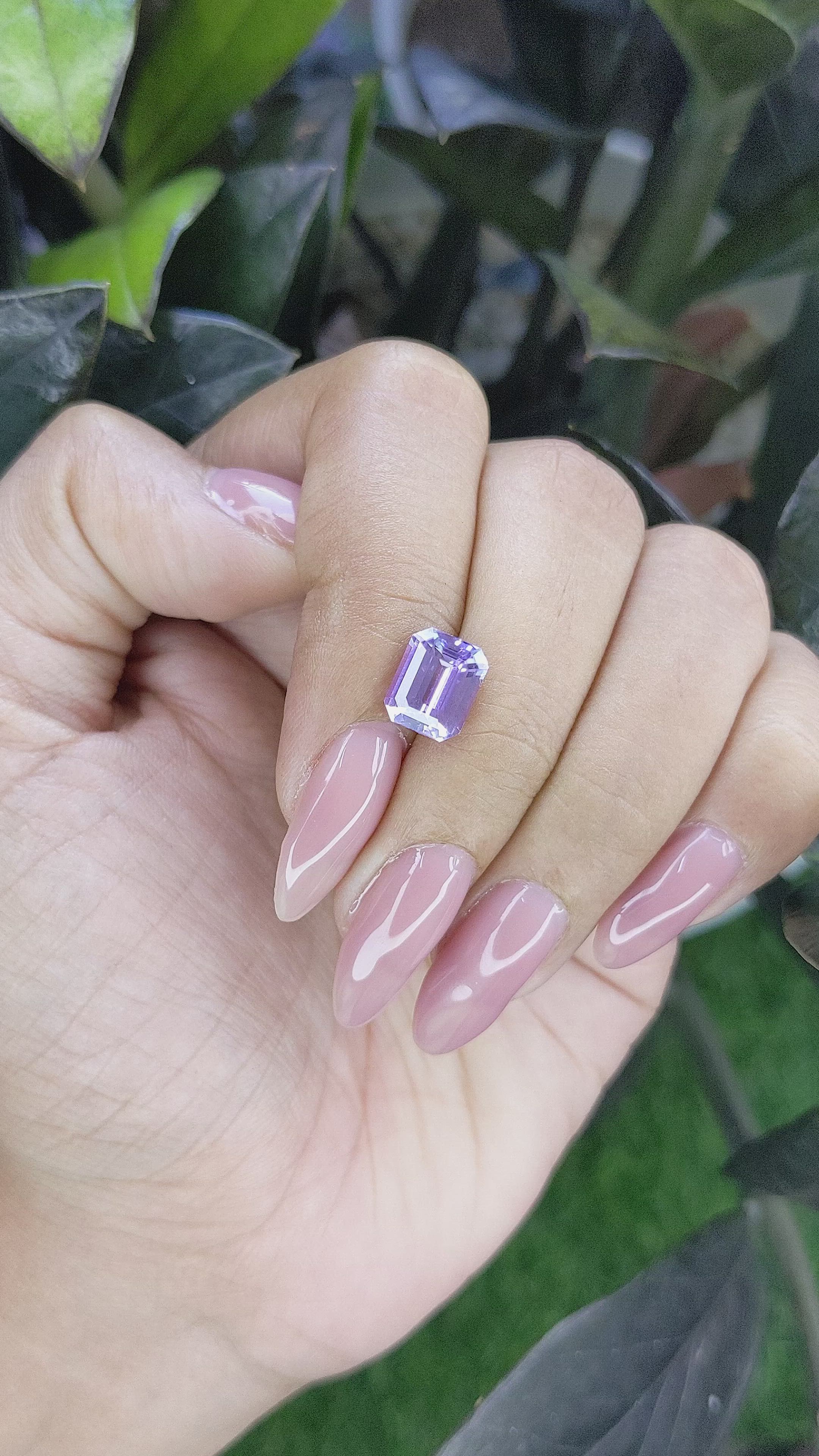 3.03 Ct. Purple Sapphire from Ceylon (Sri Lanka) Size Video