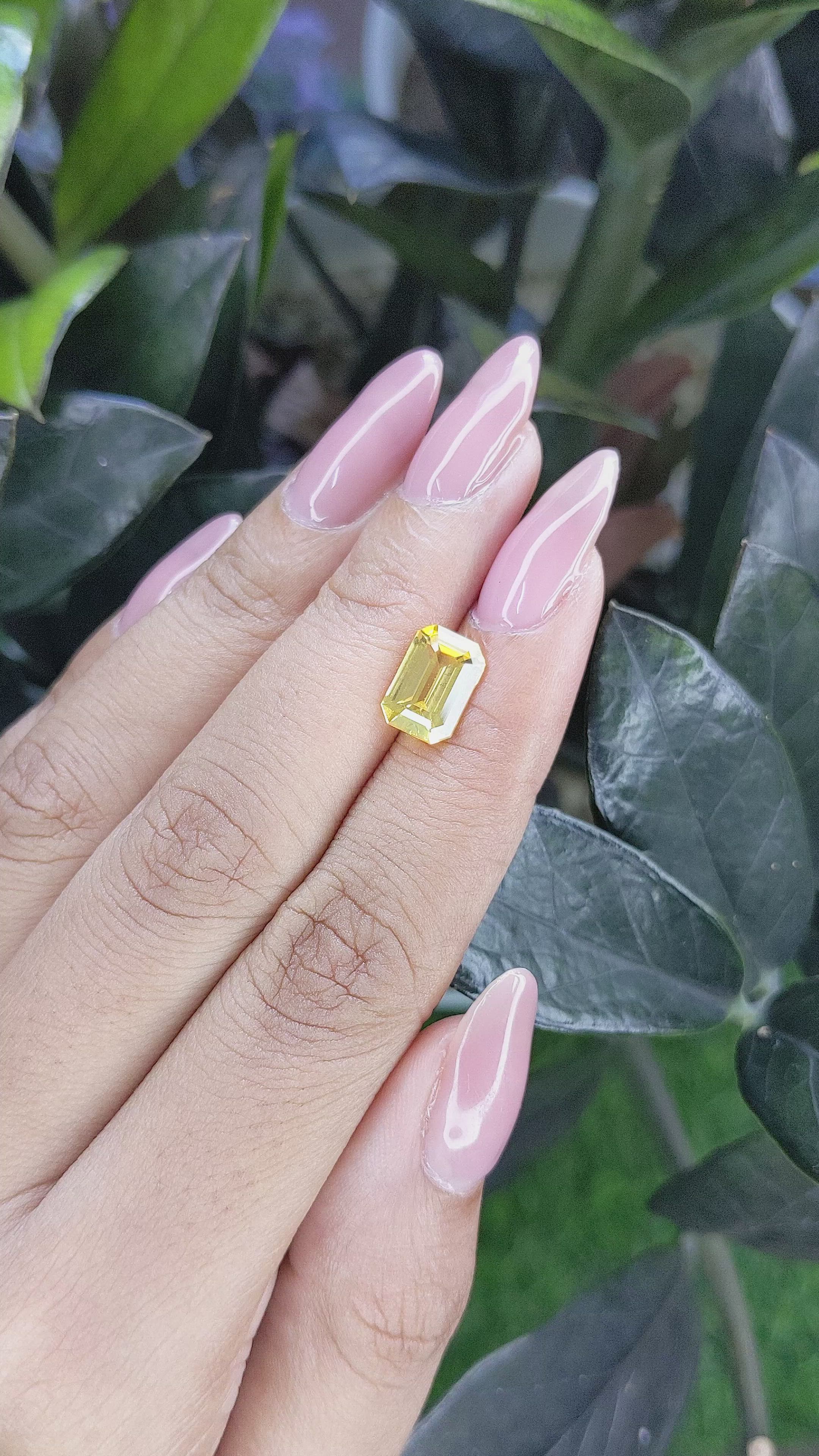 2.78 Ct. Yellow Sapphire from Ceylon (Sri Lanka) Size Video