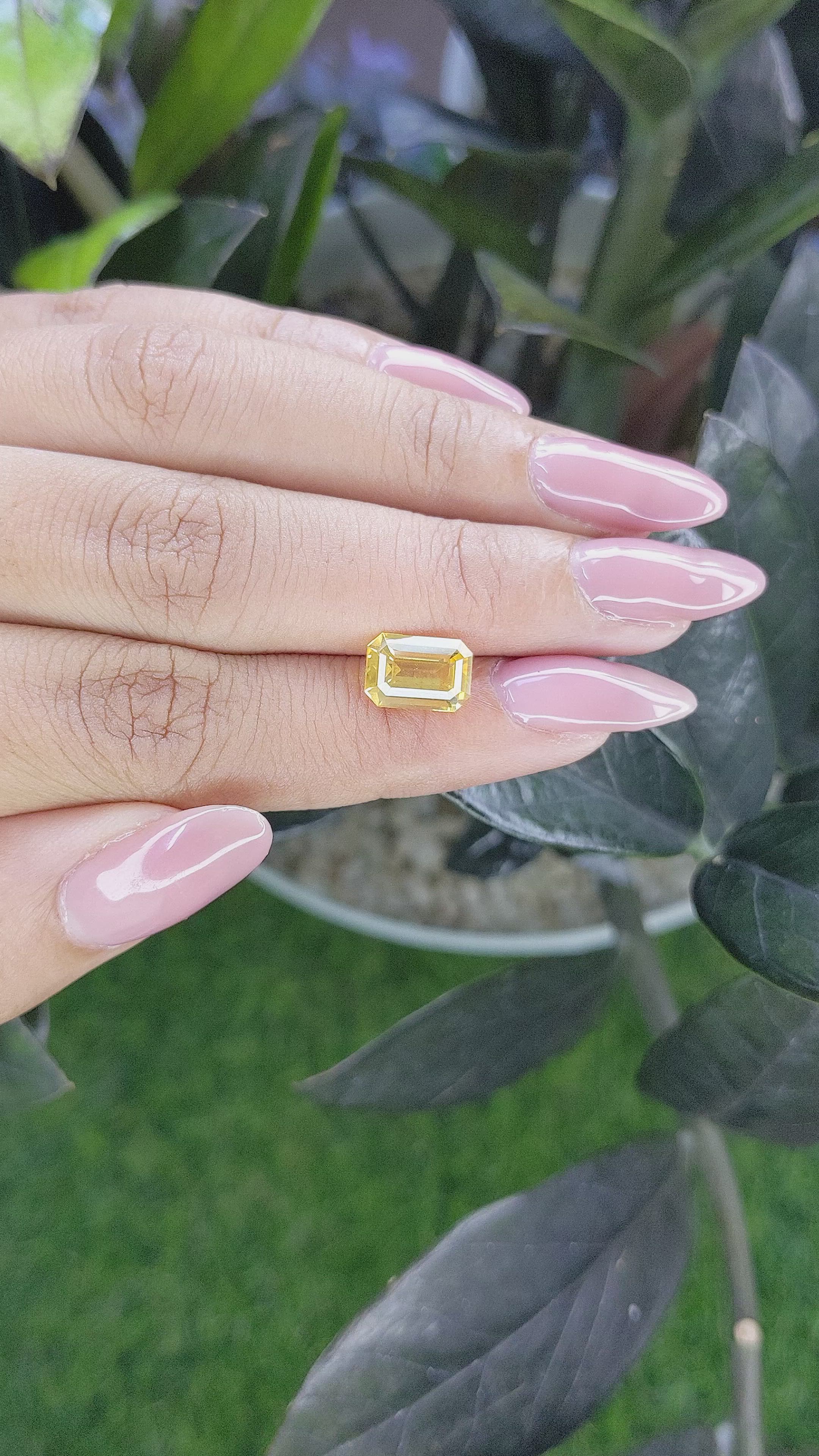 2.78 Ct. Yellow Sapphire from Ceylon (Sri Lanka) Size Video