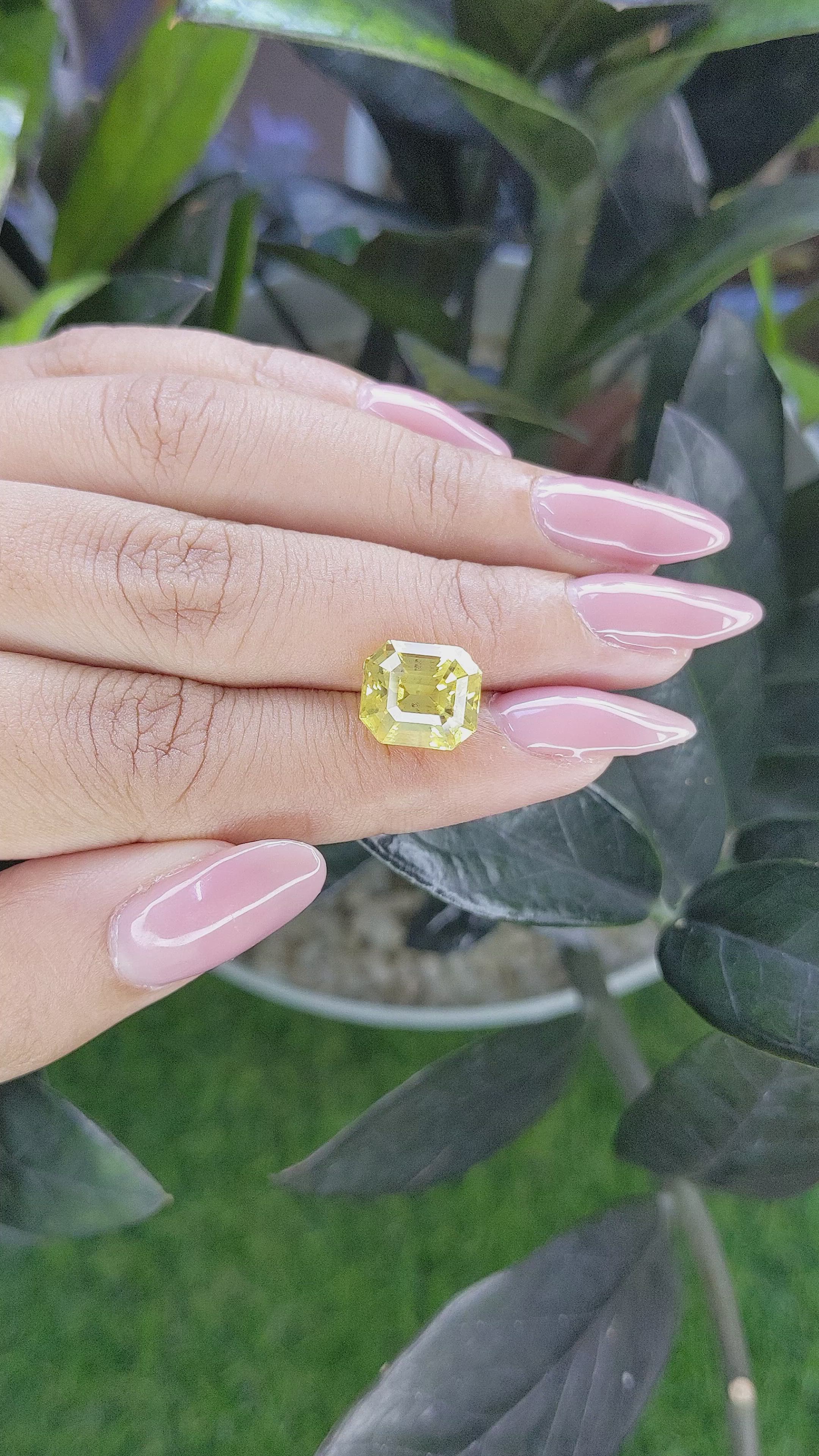6.57 Ct. Yellow Sapphire from Ceylon (Sri Lanka) Size Video