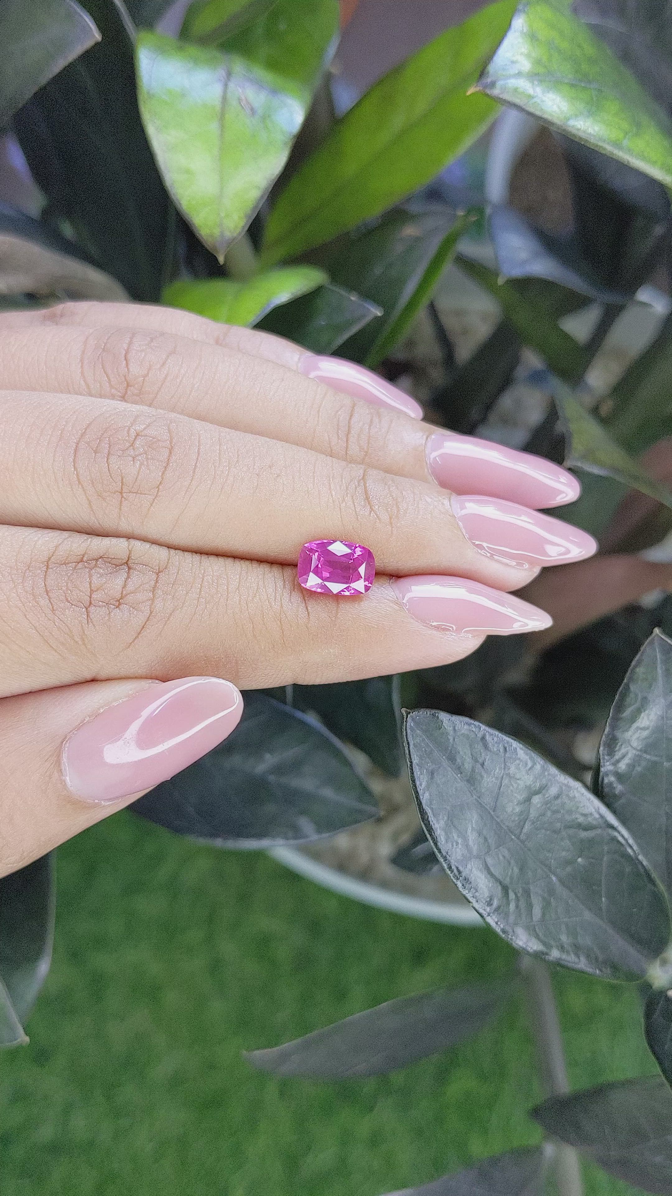 2.05 Ct. Pink Sapphire from Ceylon (Sri Lanka) Size Video