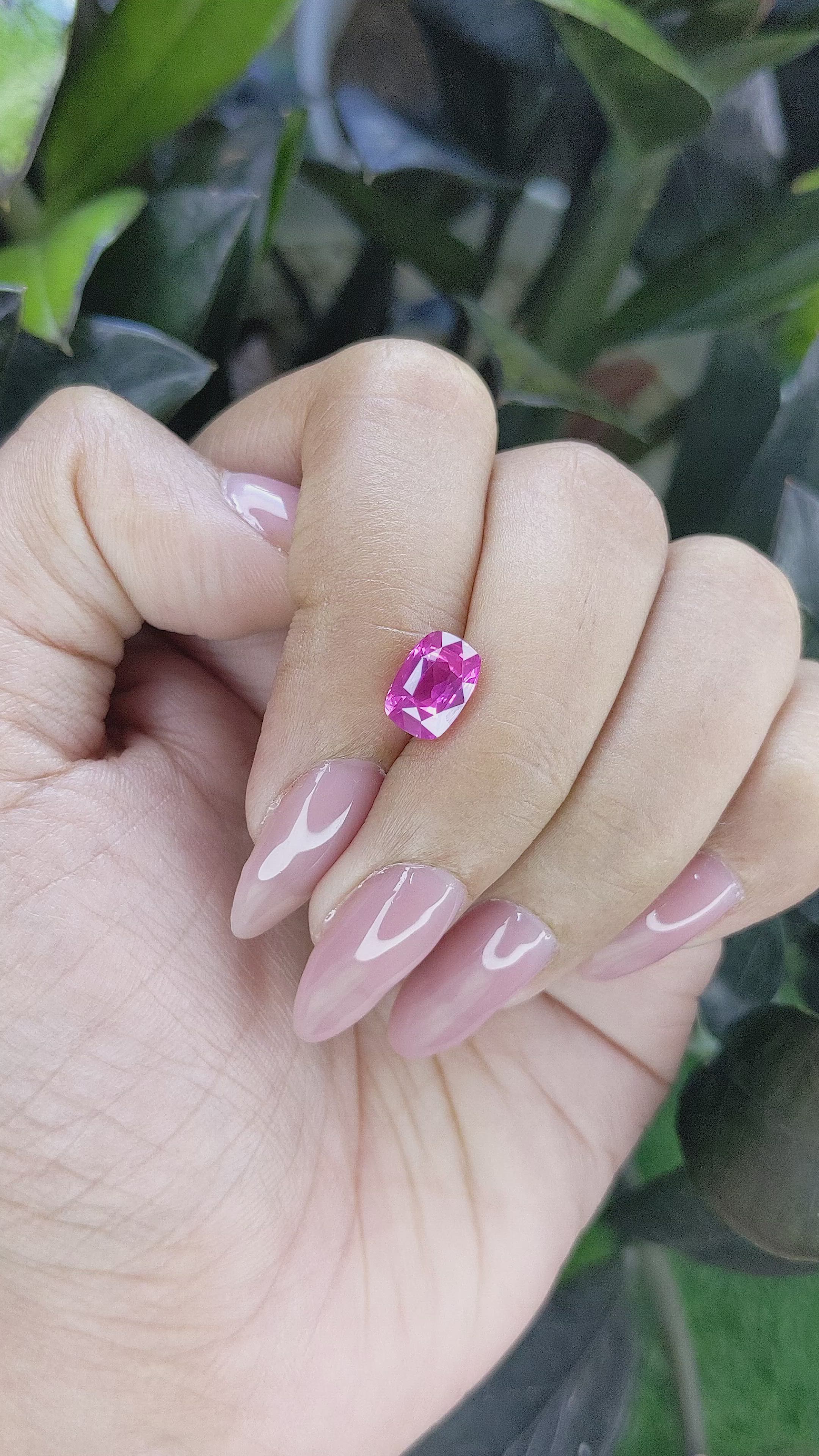 2.05 Ct. Pink Sapphire from Ceylon (Sri Lanka) Size Video