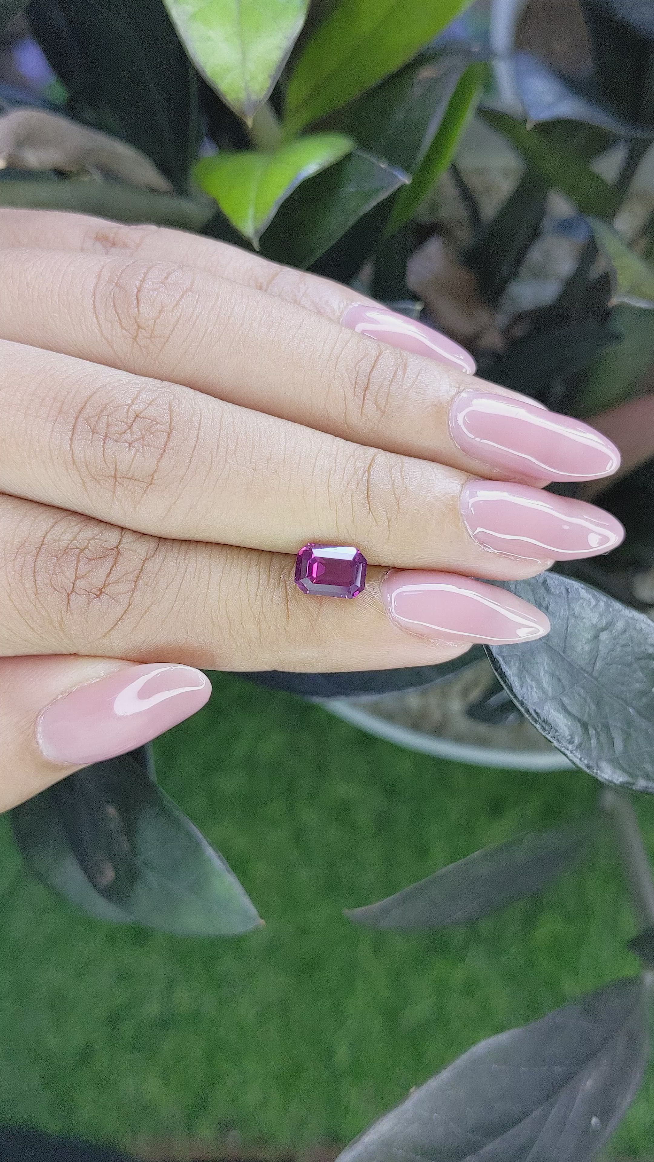 2.03 Ct. Pinkish Purple Sapphire from Ceylon (Sri Lanka) Size Video