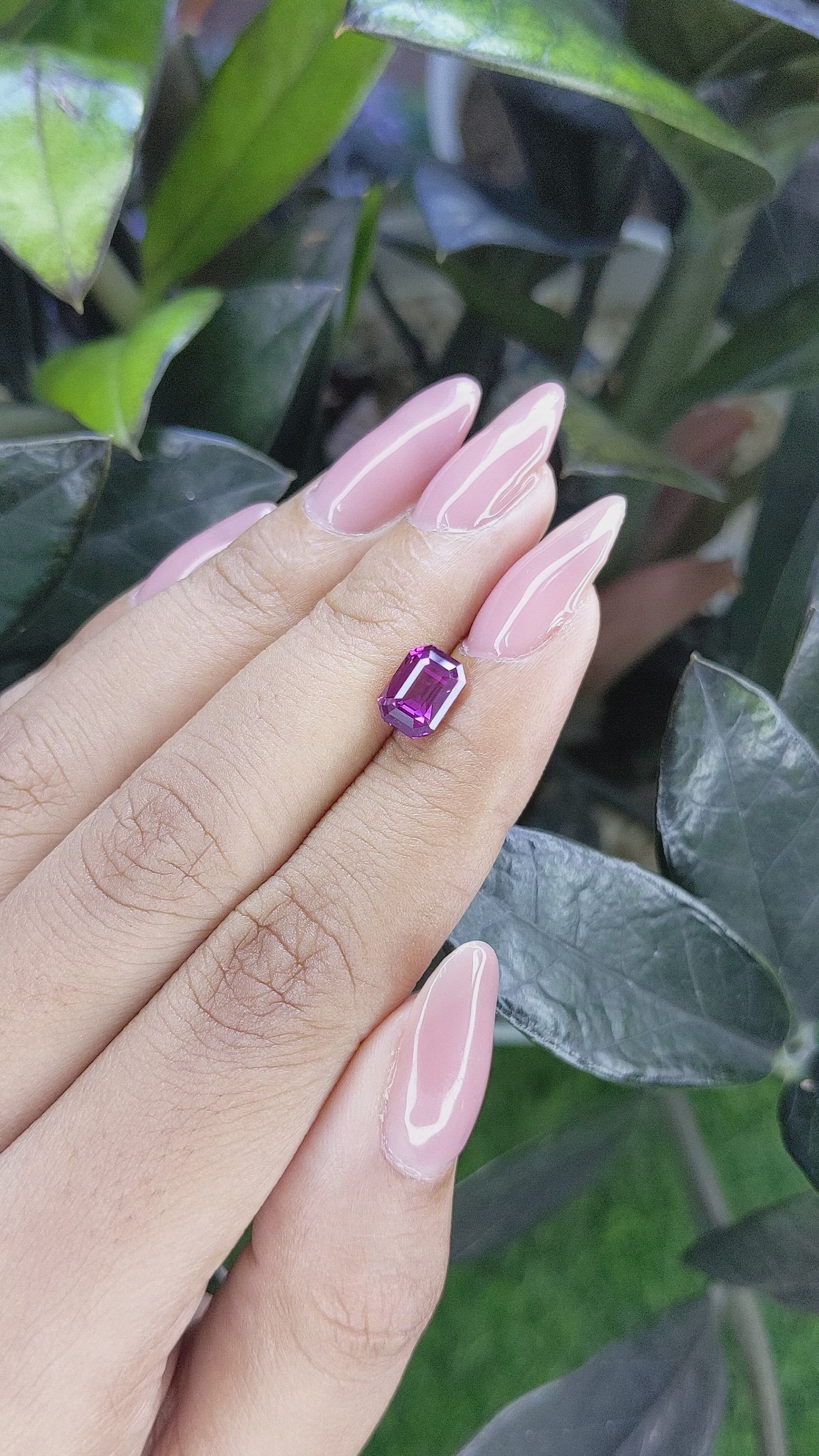 2.03 Ct. Pinkish Purple Sapphire from Ceylon (Sri Lanka) Size Video