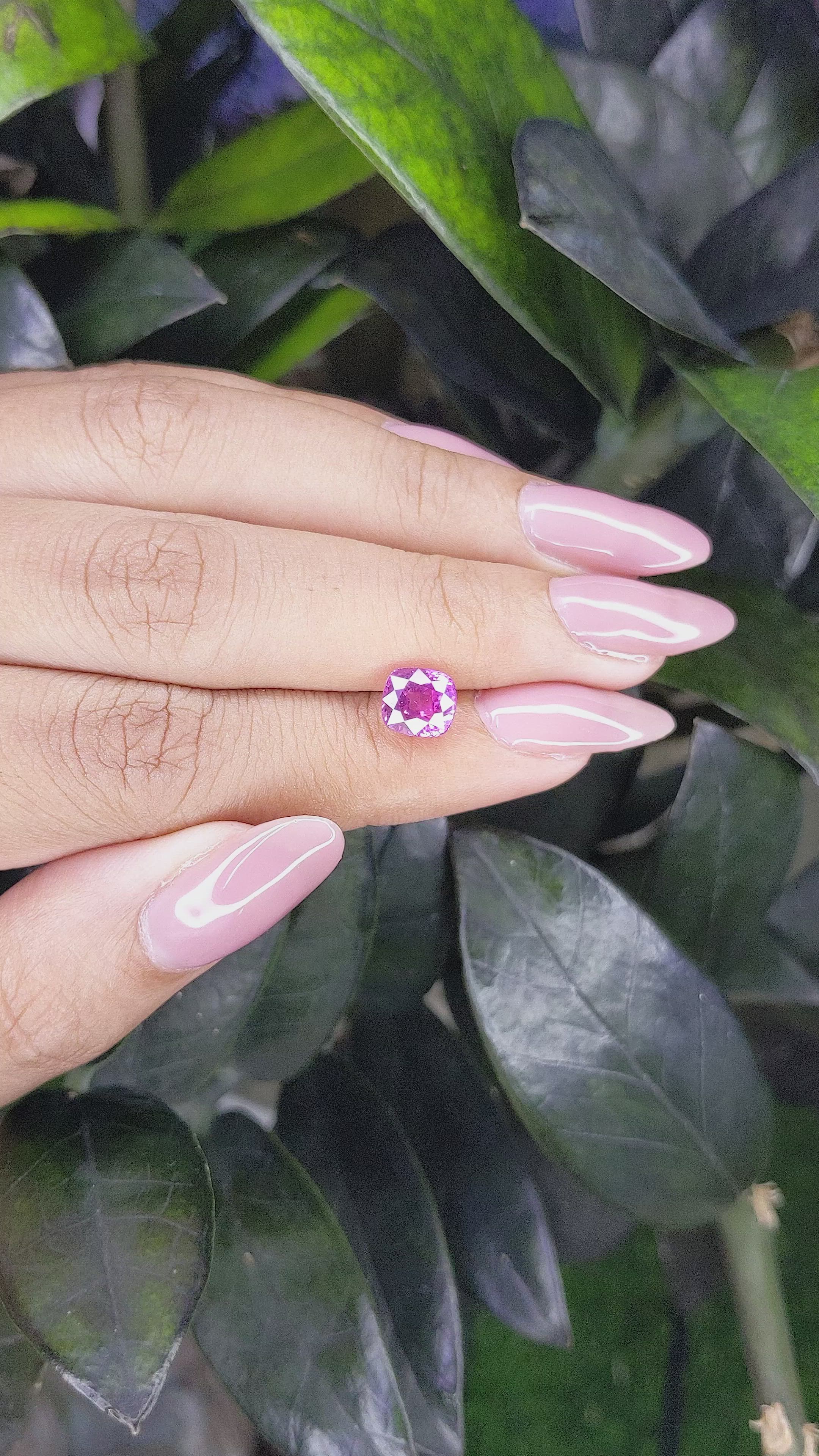 2.03 Ct. Pinkish Purple Sapphire from Ceylon (Sri Lanka) Size Video