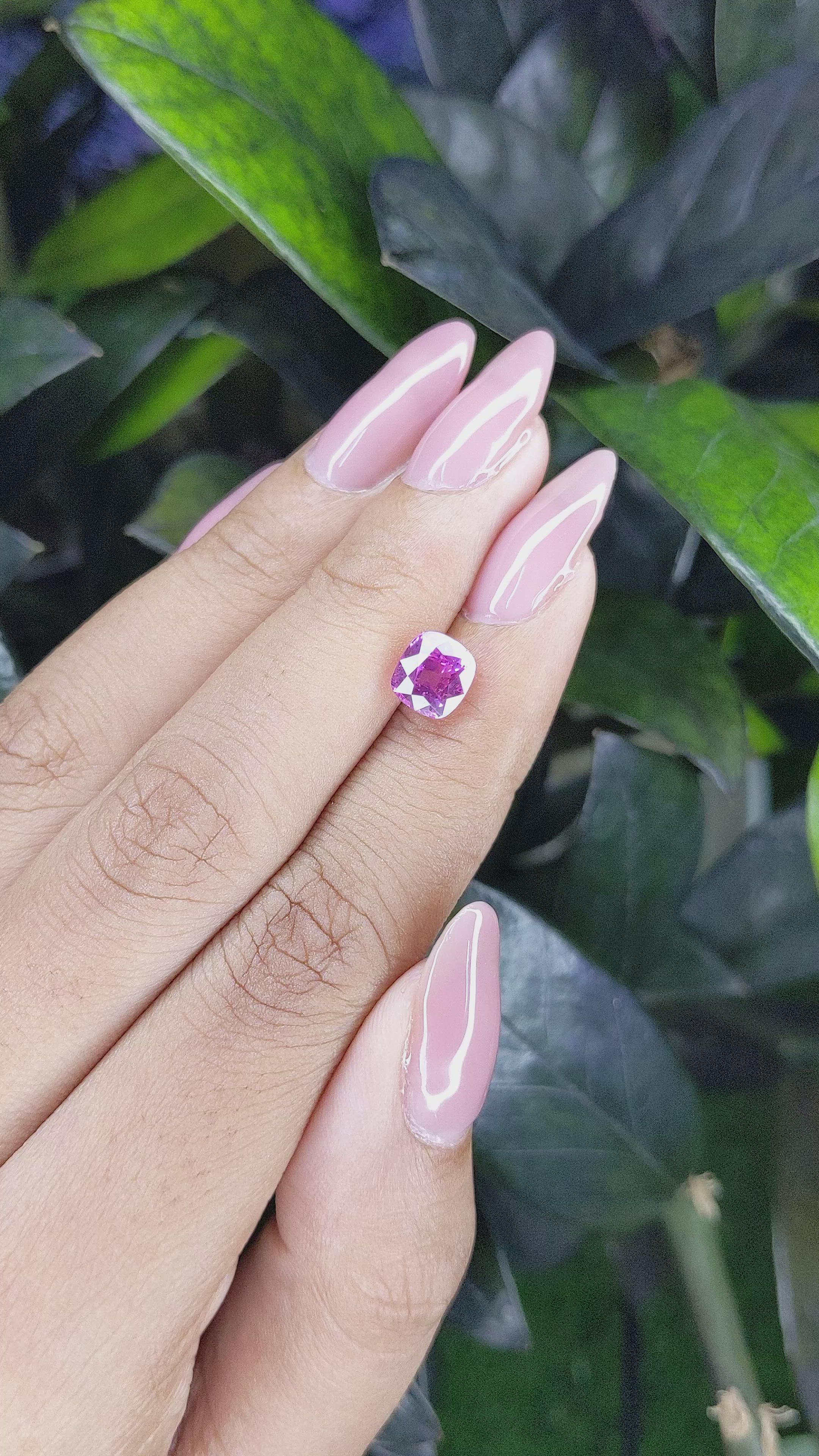 2.03 Ct. Pinkish Purple Sapphire from Ceylon (Sri Lanka) Size Video