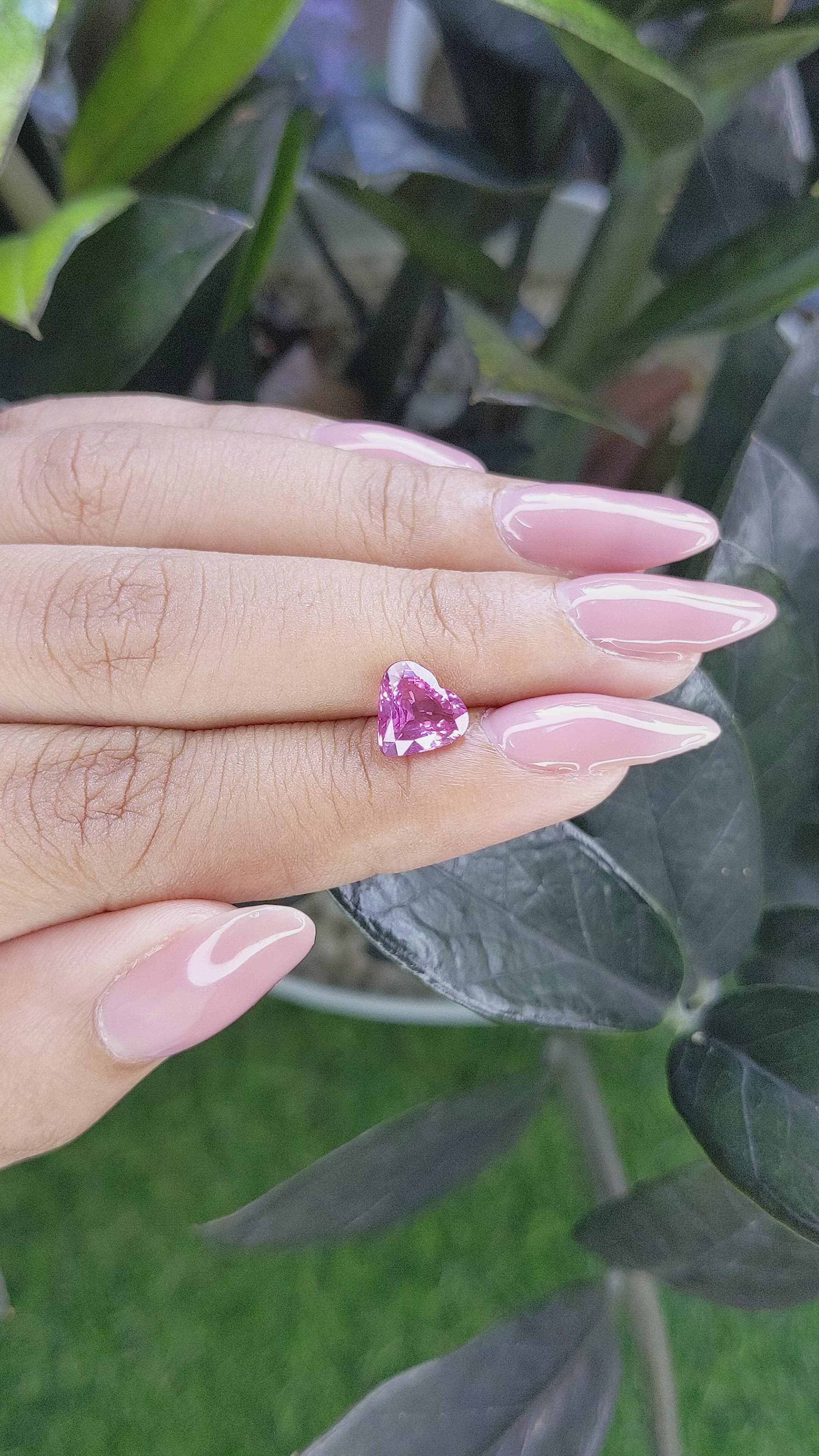 2.01 Ct. Purplish Pink Sapphire from Ceylon (Sri Lanka) Size Video