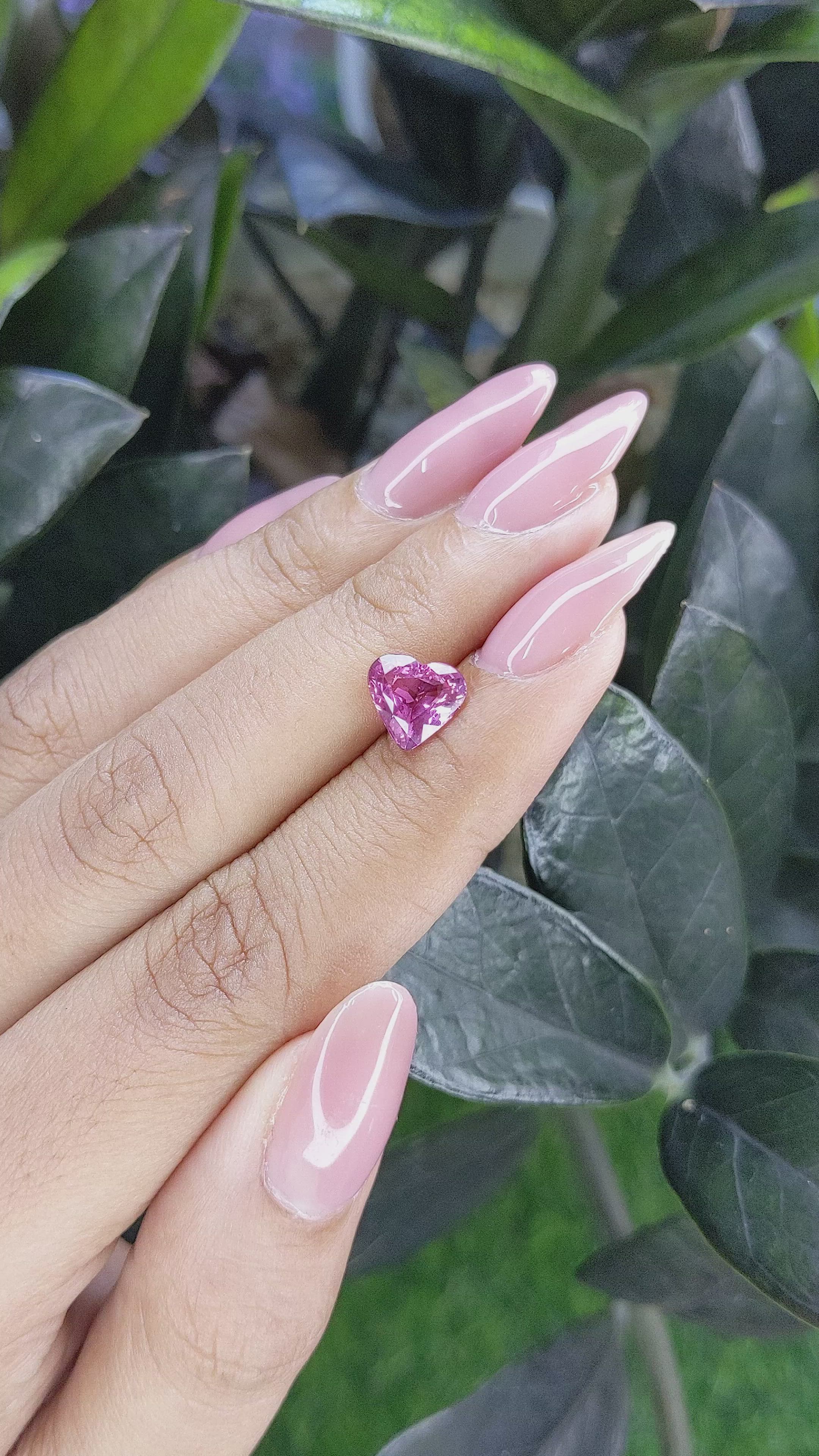 2.01 Ct. Purplish Pink Sapphire from Ceylon (Sri Lanka) Size Video