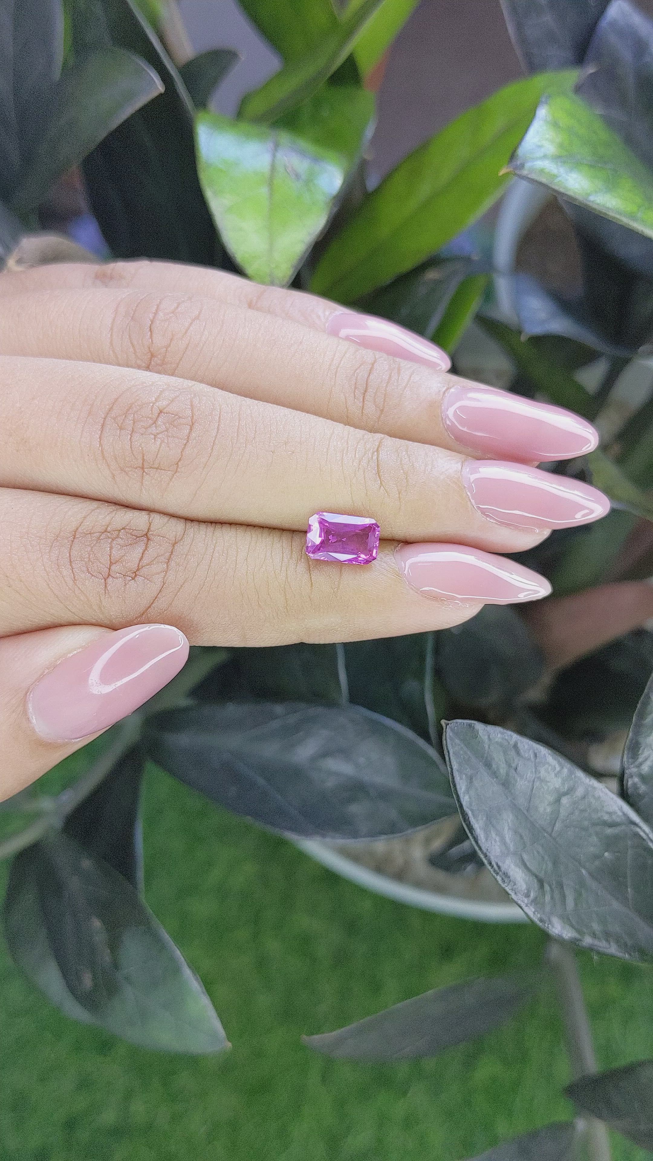 2.01 Ct. Pinkish Purple Sapphire from Ceylon (Sri Lanka) Size Video