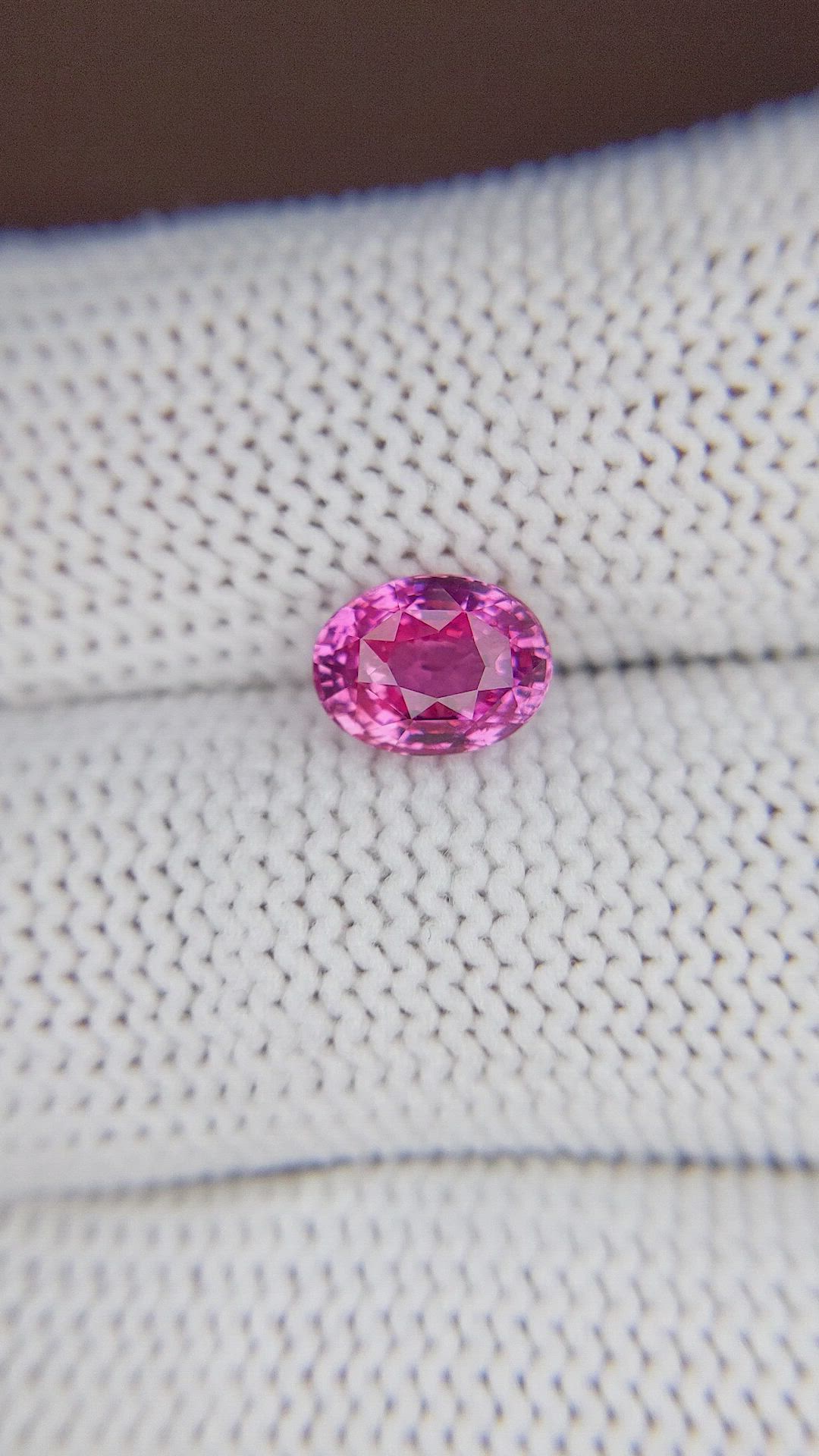 2.01 Ct. Purplish Pink Sapphire from Ceylon (Sri Lanka) Size Video