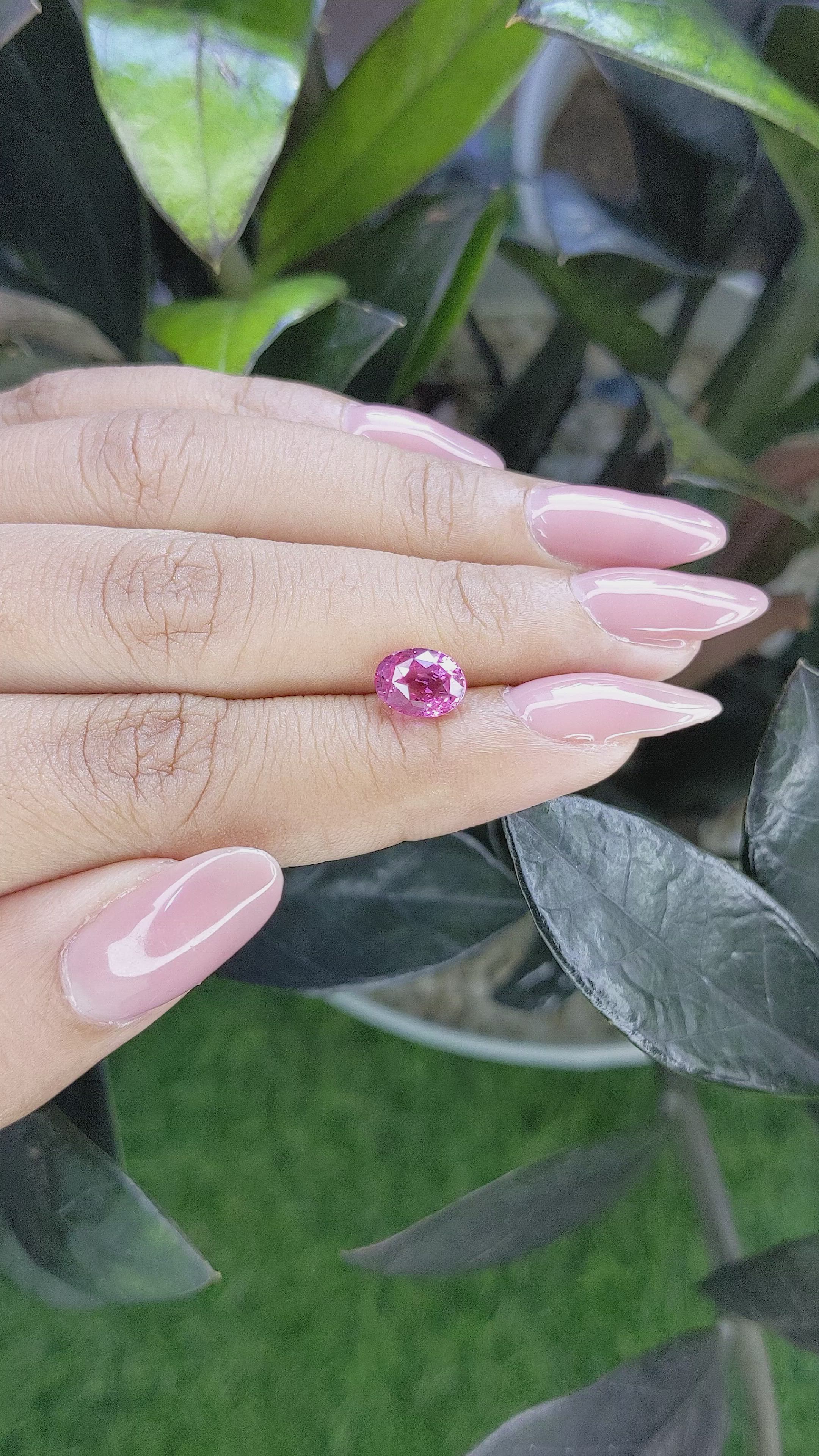 2.01 Ct. Purplish Pink Sapphire from Ceylon (Sri Lanka) Size Video