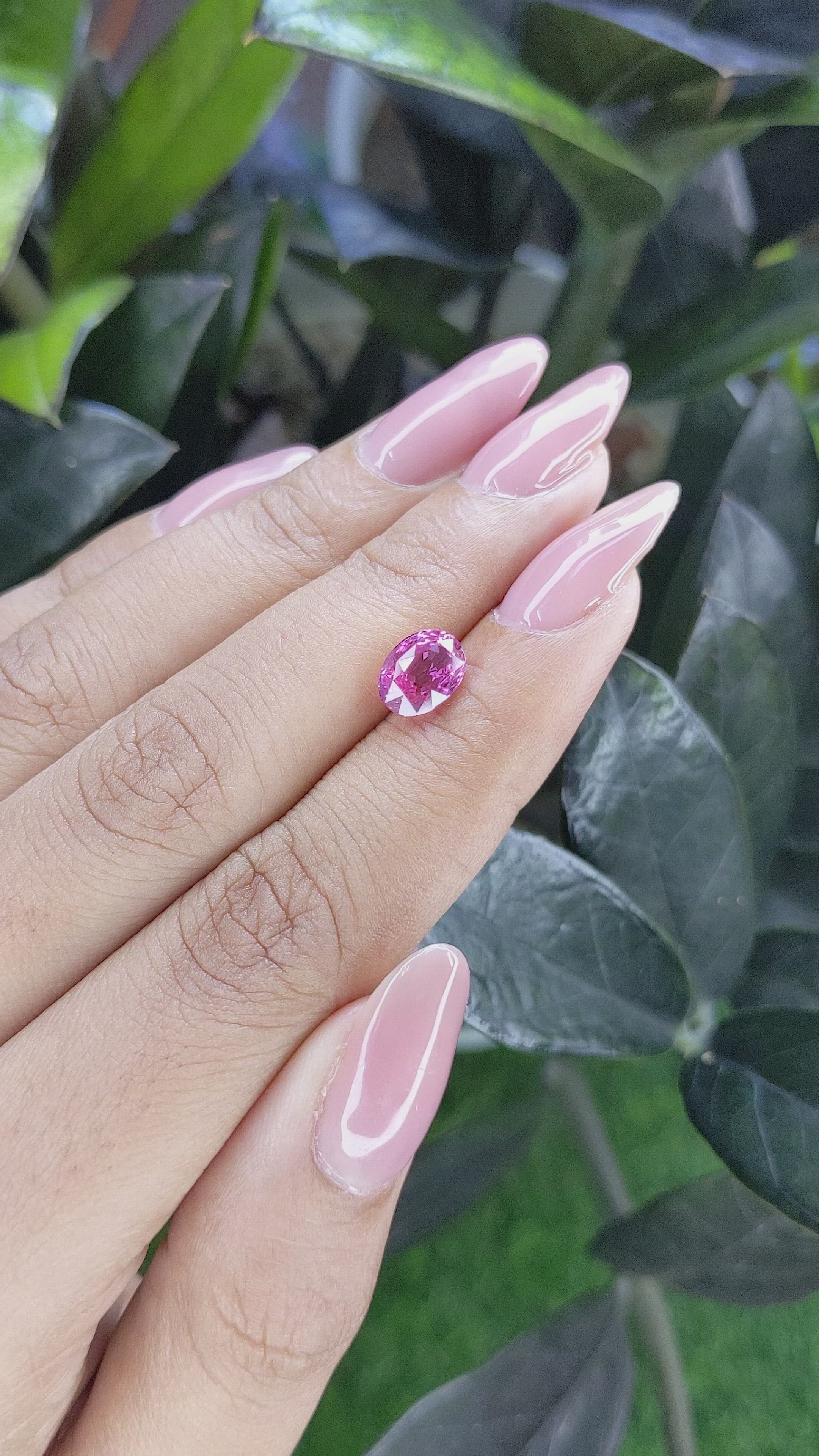 2.01 Ct. Purplish Pink Sapphire from Ceylon (Sri Lanka) Size Video