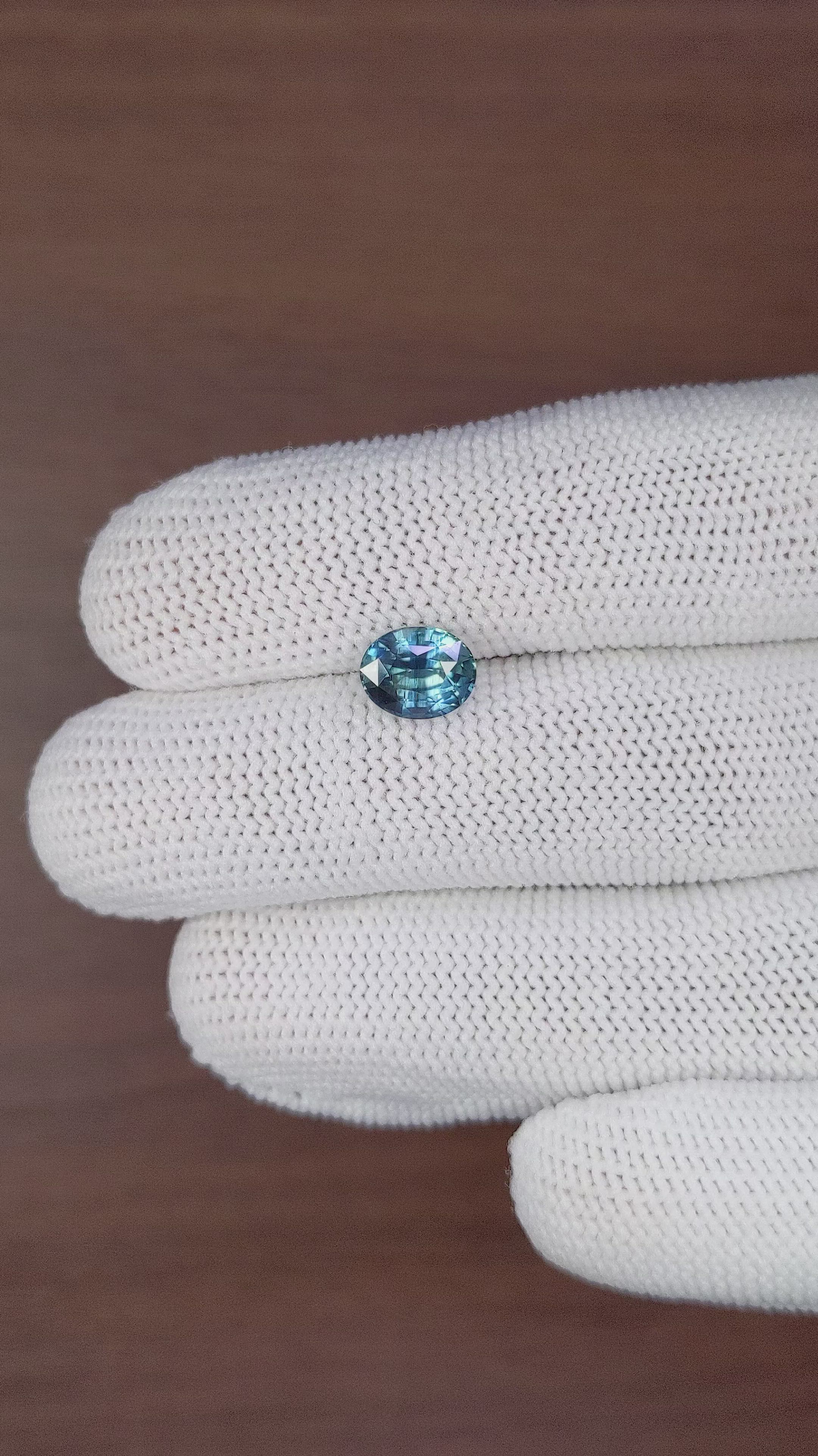 2.19 Ct. Greenish Blue Sapphire from Madagascar Size Video