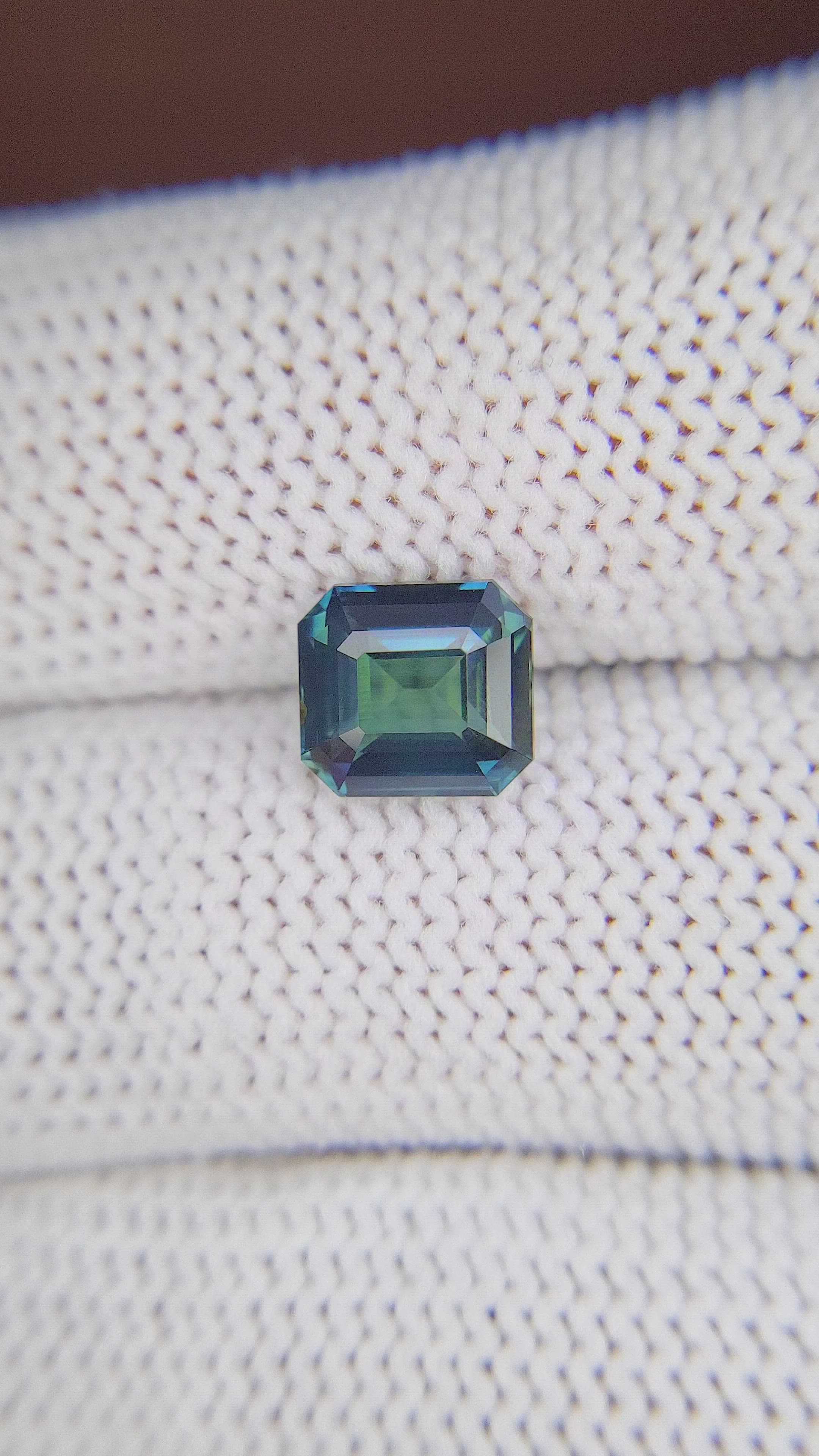 2.51 Ct. Bluish Green Sapphire from Madagascar Size Video