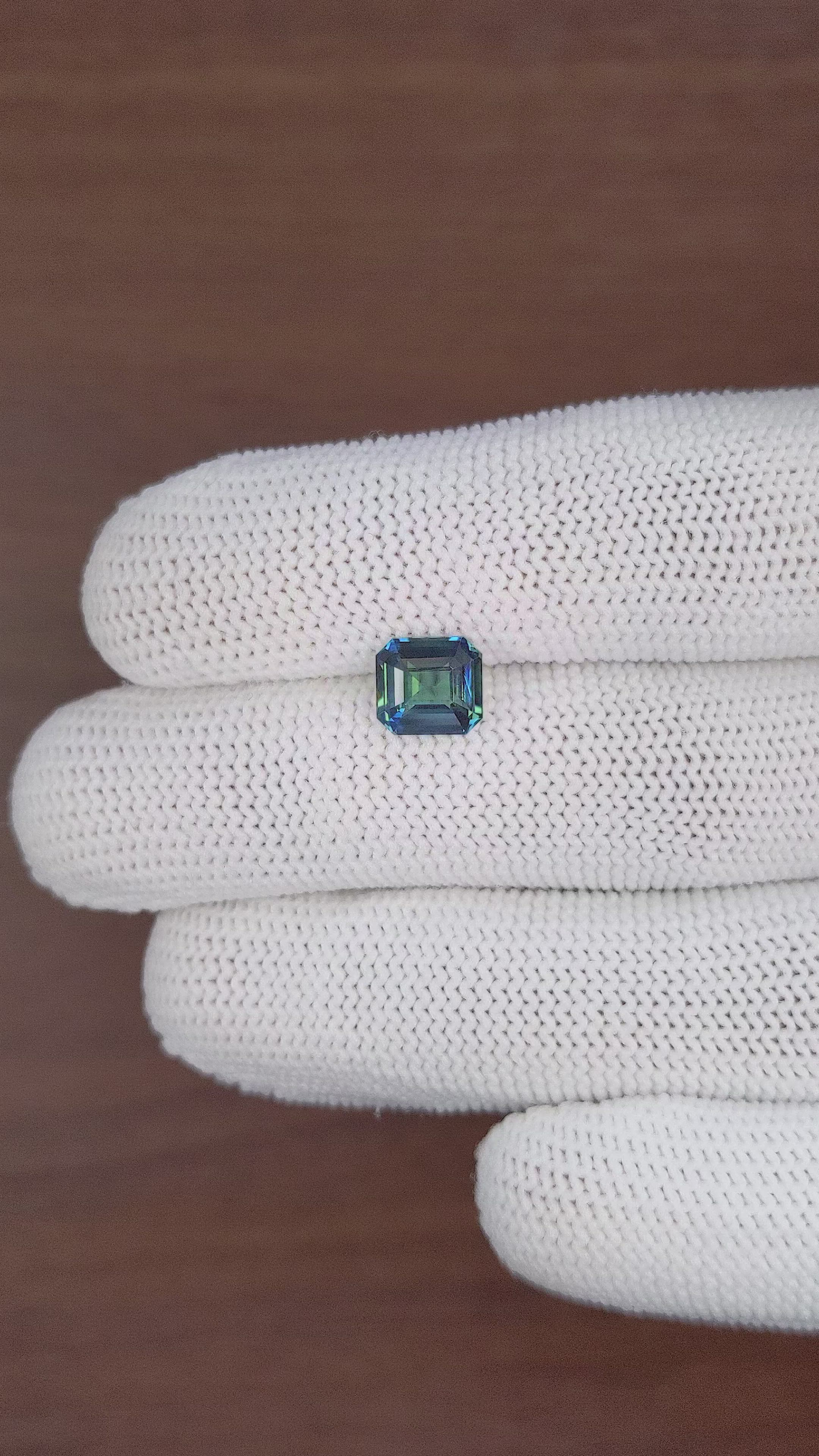 2.51 Ct. Bluish Green Sapphire from Madagascar Size Video