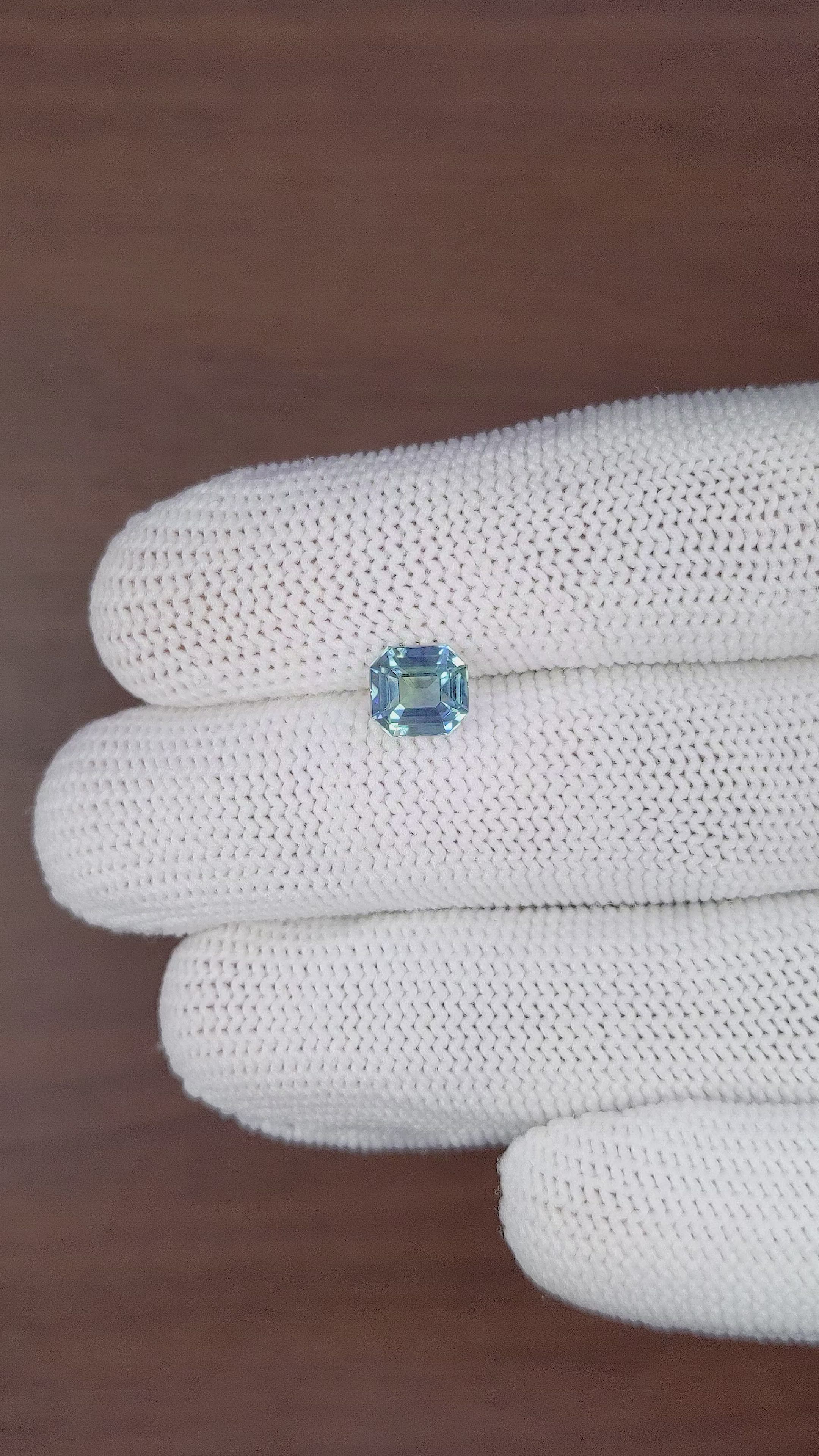 2.02 Ct. Greenish Blue Sapphire from Madagascar Size Video