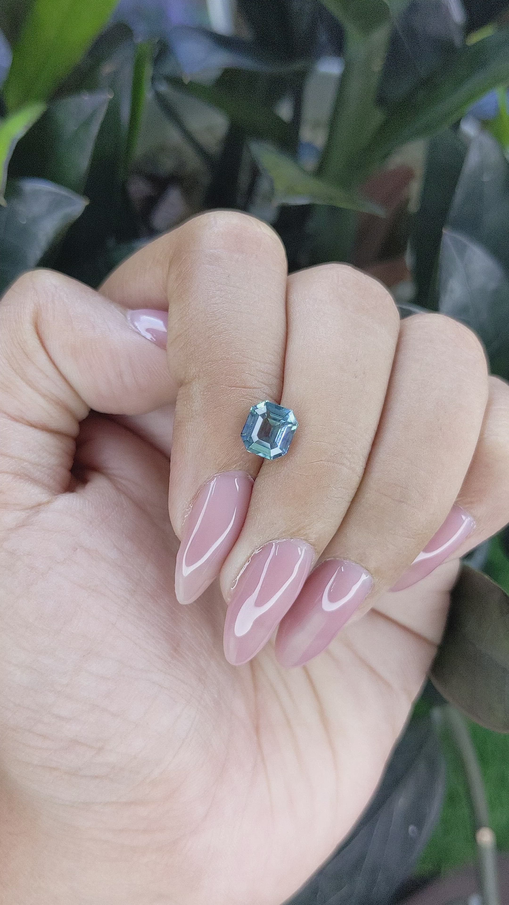 2.02 Ct. Greenish Blue Sapphire from Madagascar Size Video