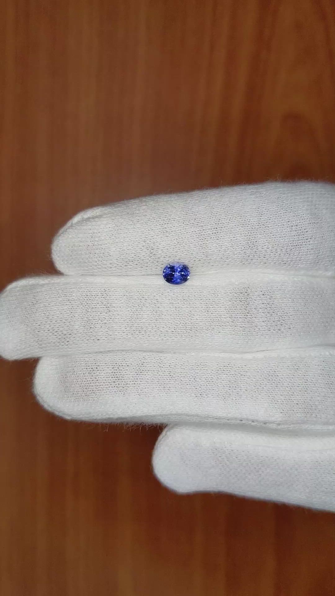 0.49 Ct. Blue Sapphire from Ceylon (Sri Lanka) Size Video