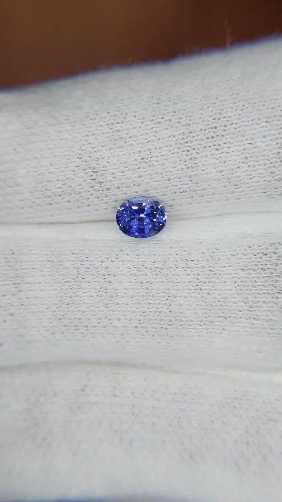 0.49 Ct. Blue Sapphire from Ceylon (Sri Lanka) Size Video