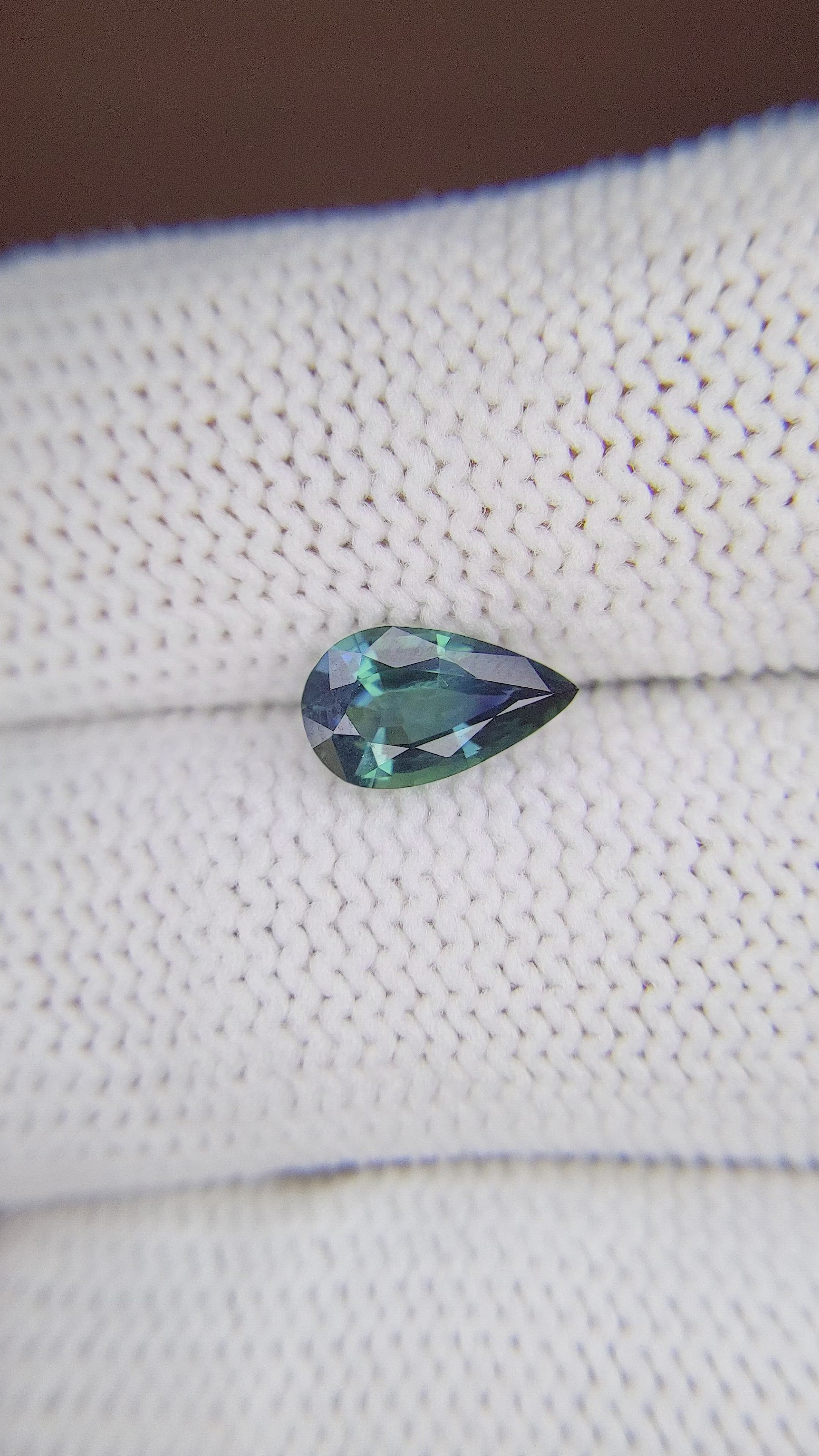 1.36 Ct. Bluish Green Sapphire from Madagascar Size Video