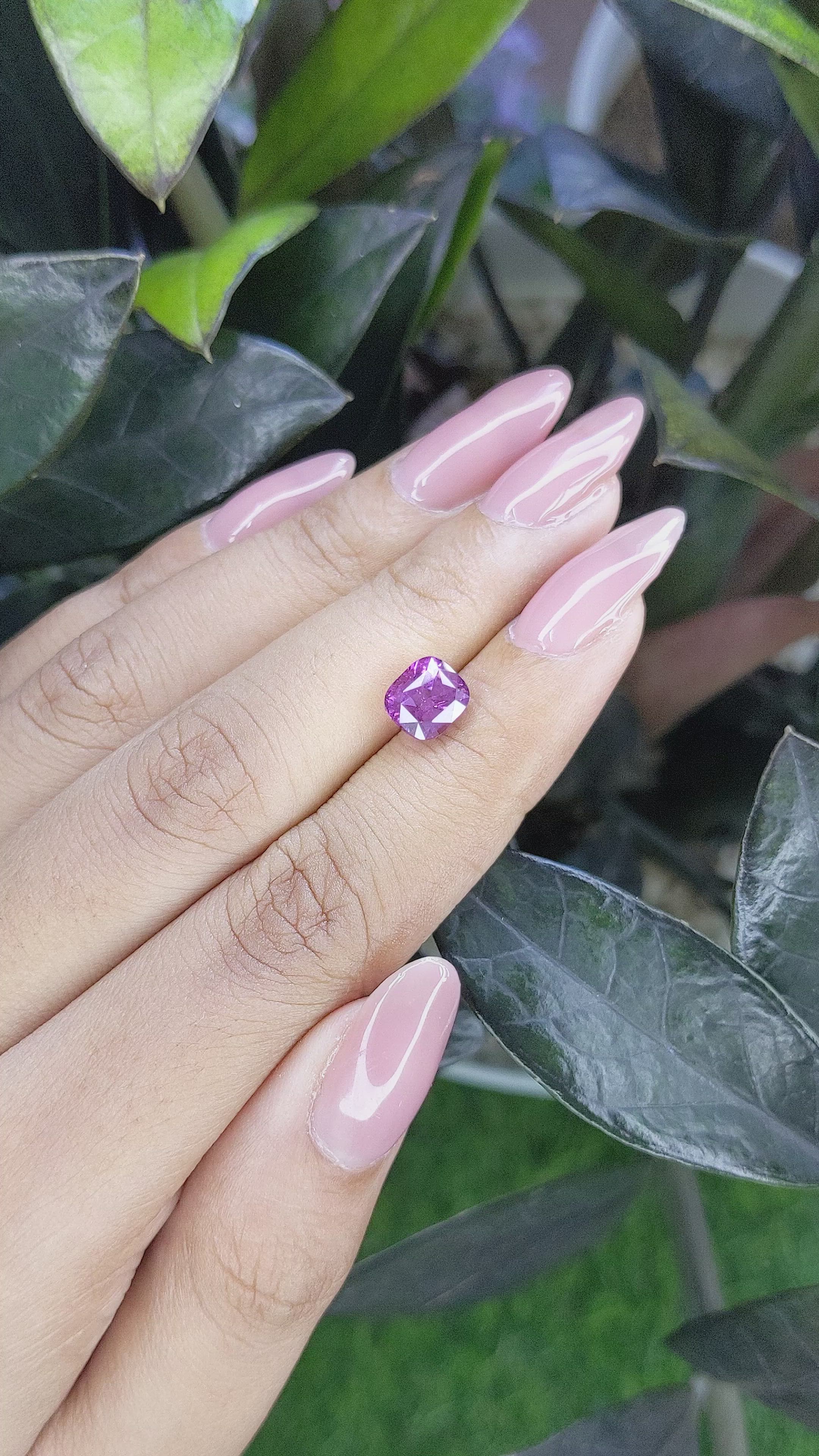 2.55 Ct. Purple Sapphire from Ceylon (Sri Lanka) Size Video