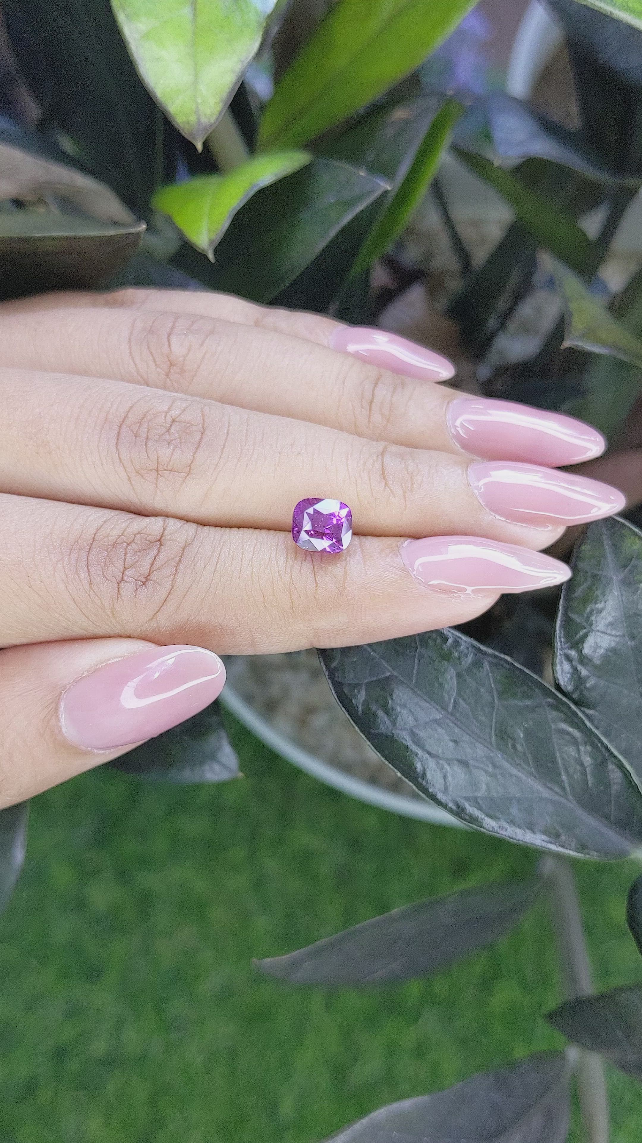 2.55 Ct. Purple Sapphire from Ceylon (Sri Lanka) Size Video