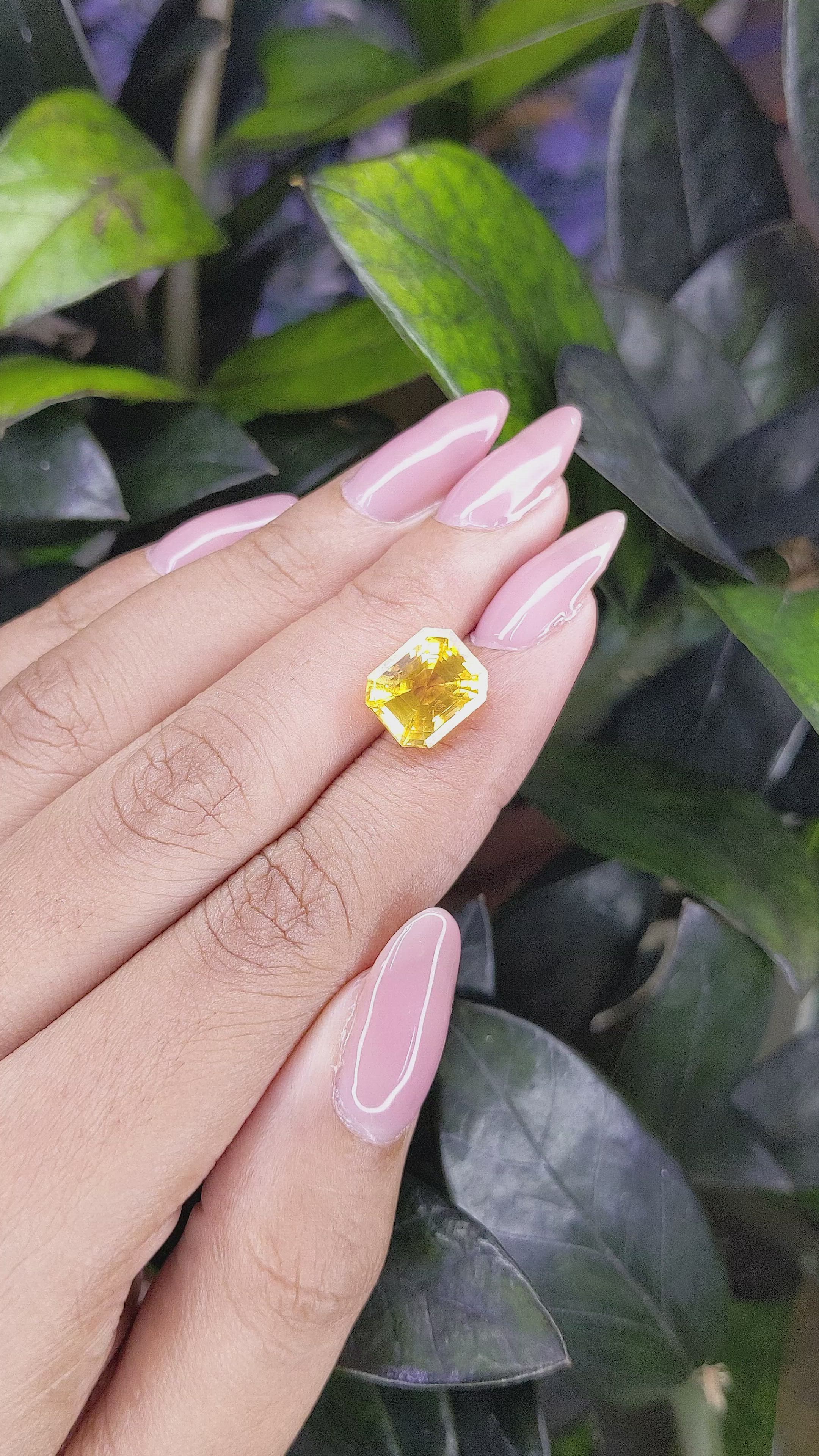 6.06 Ct. Yellow Sapphire from Ceylon (Sri Lanka) Size Video