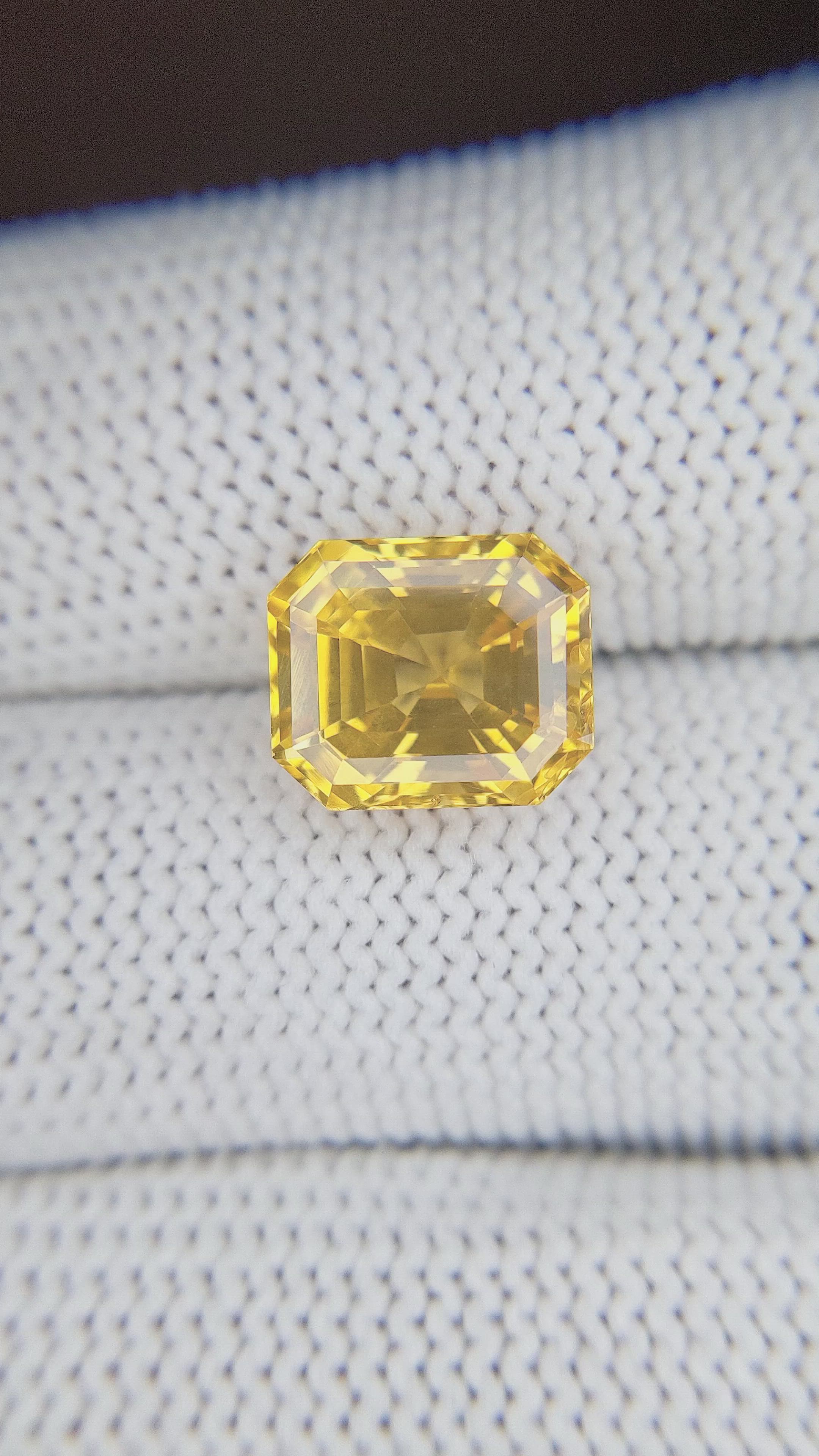 6.06 Ct. Yellow Sapphire from Ceylon (Sri Lanka) Size Video