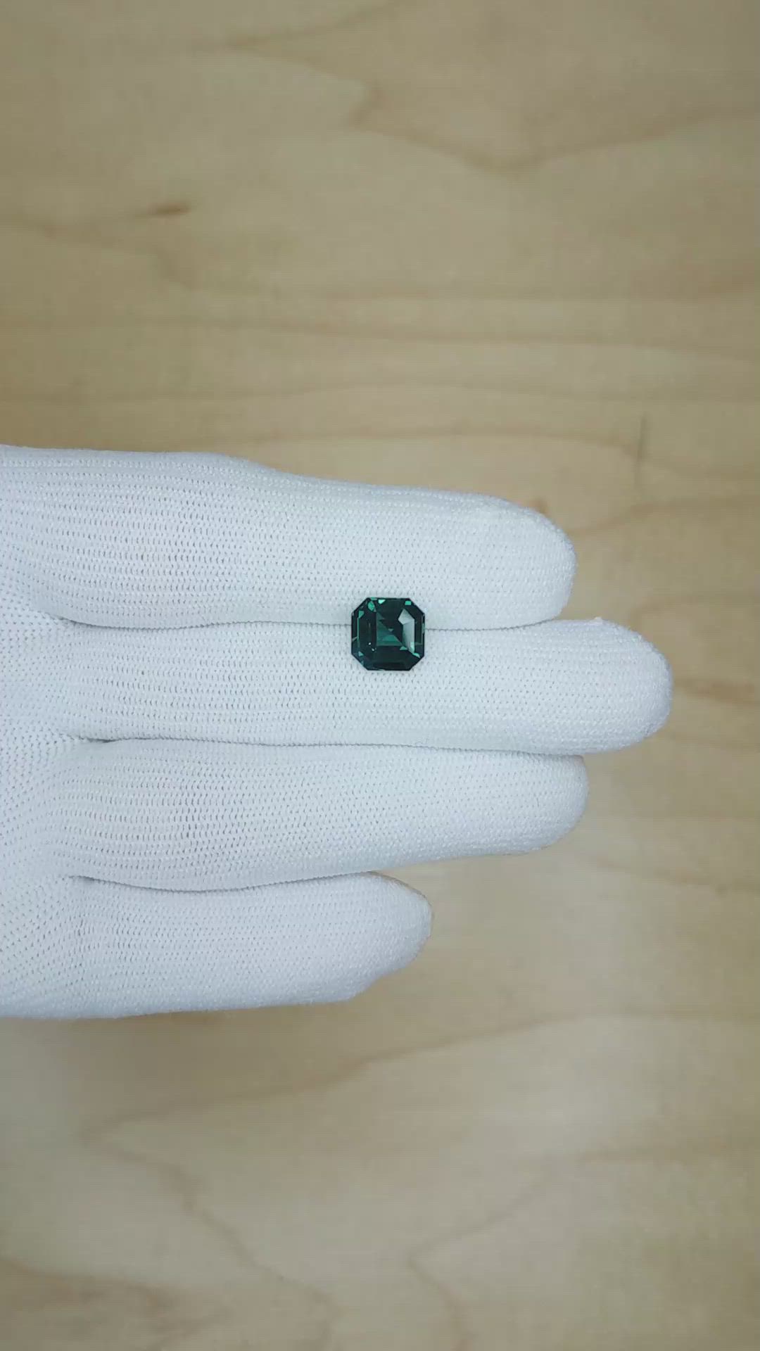 3.62 Ct. Bluish Green Sapphire from Madagascar Size Video