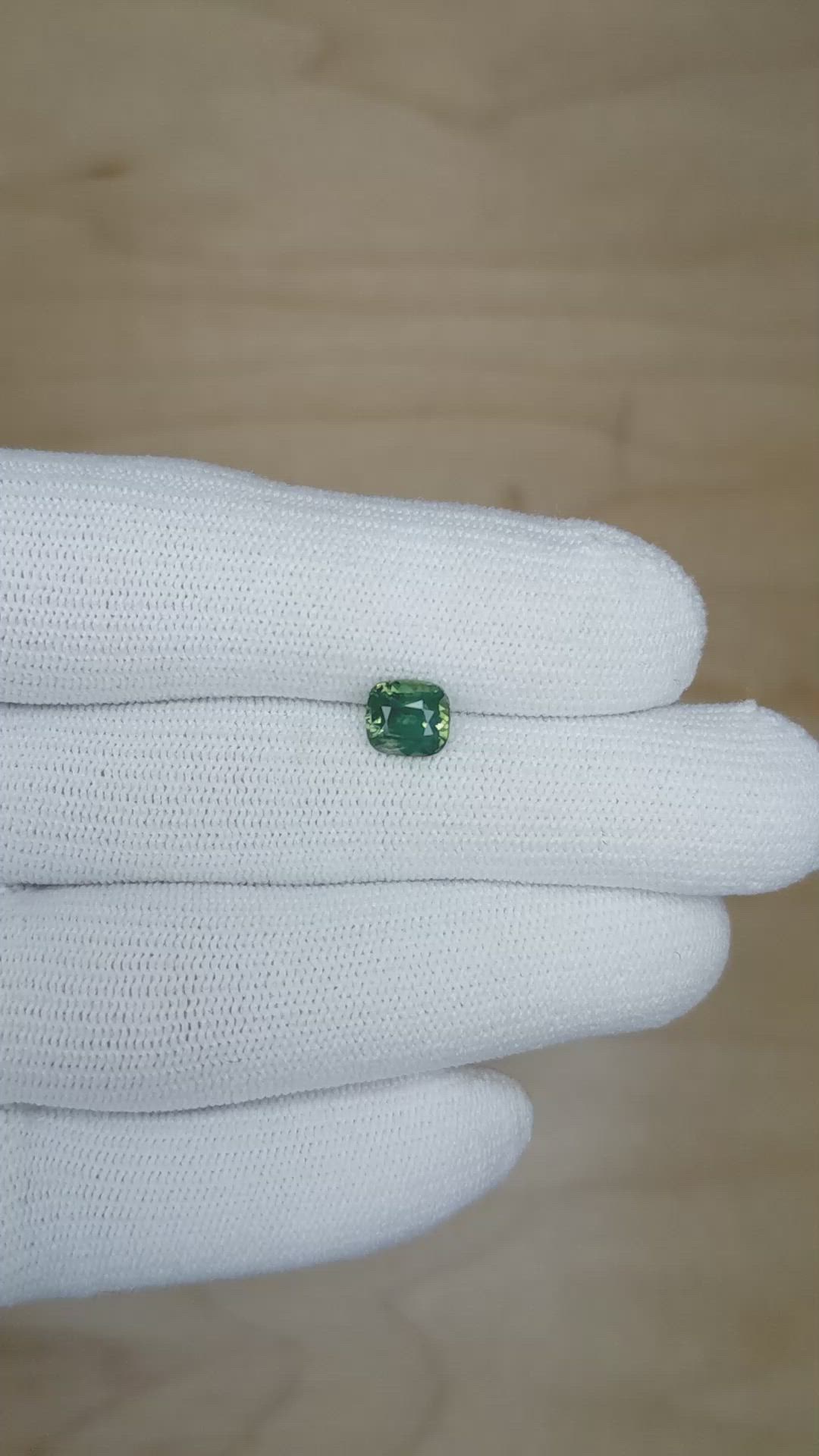 1.57 Ct. Green Sapphire from Madagascar Size Video