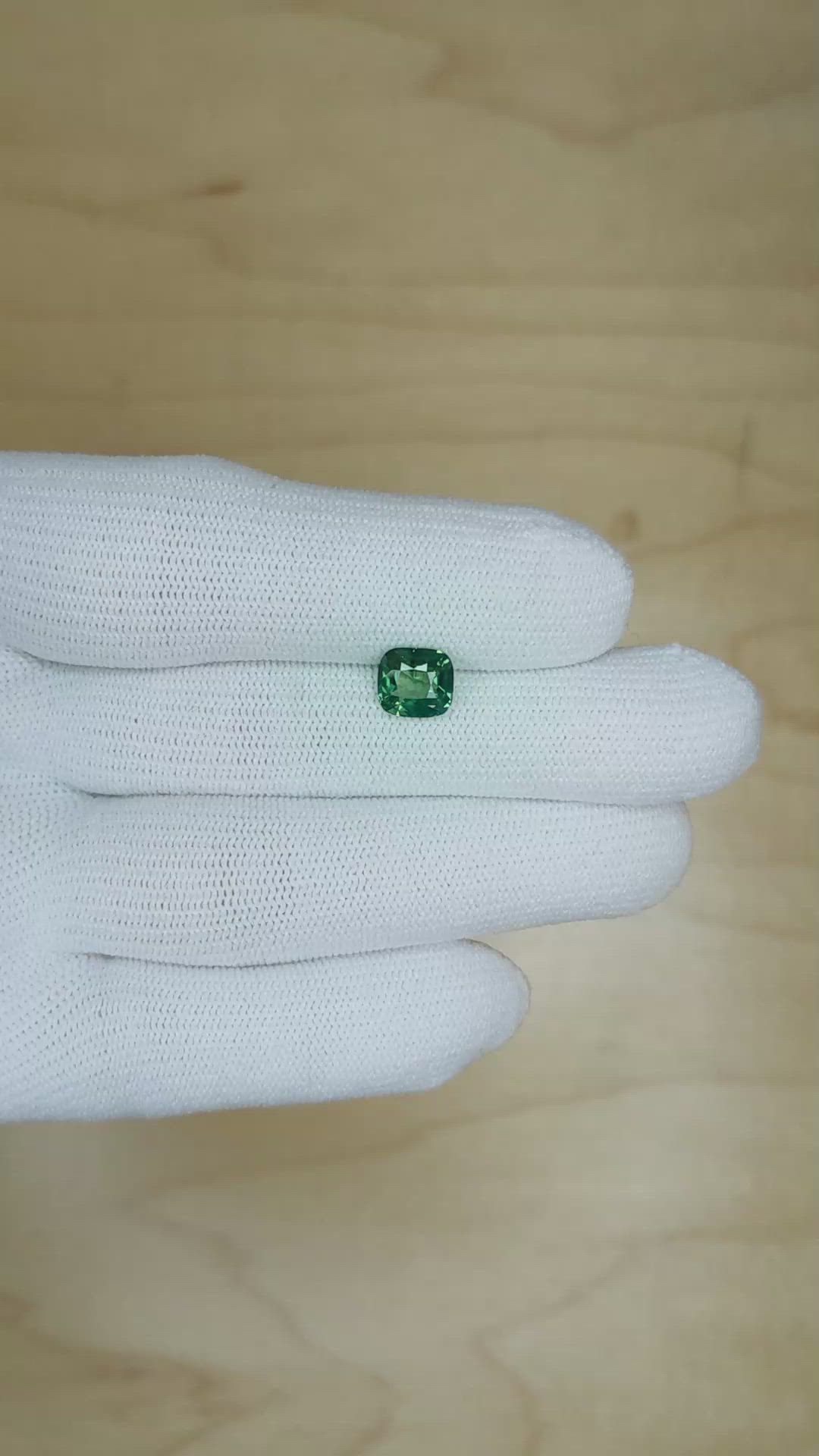 1.59 Ct. Bluish Green Sapphire from Madagascar Size Video
