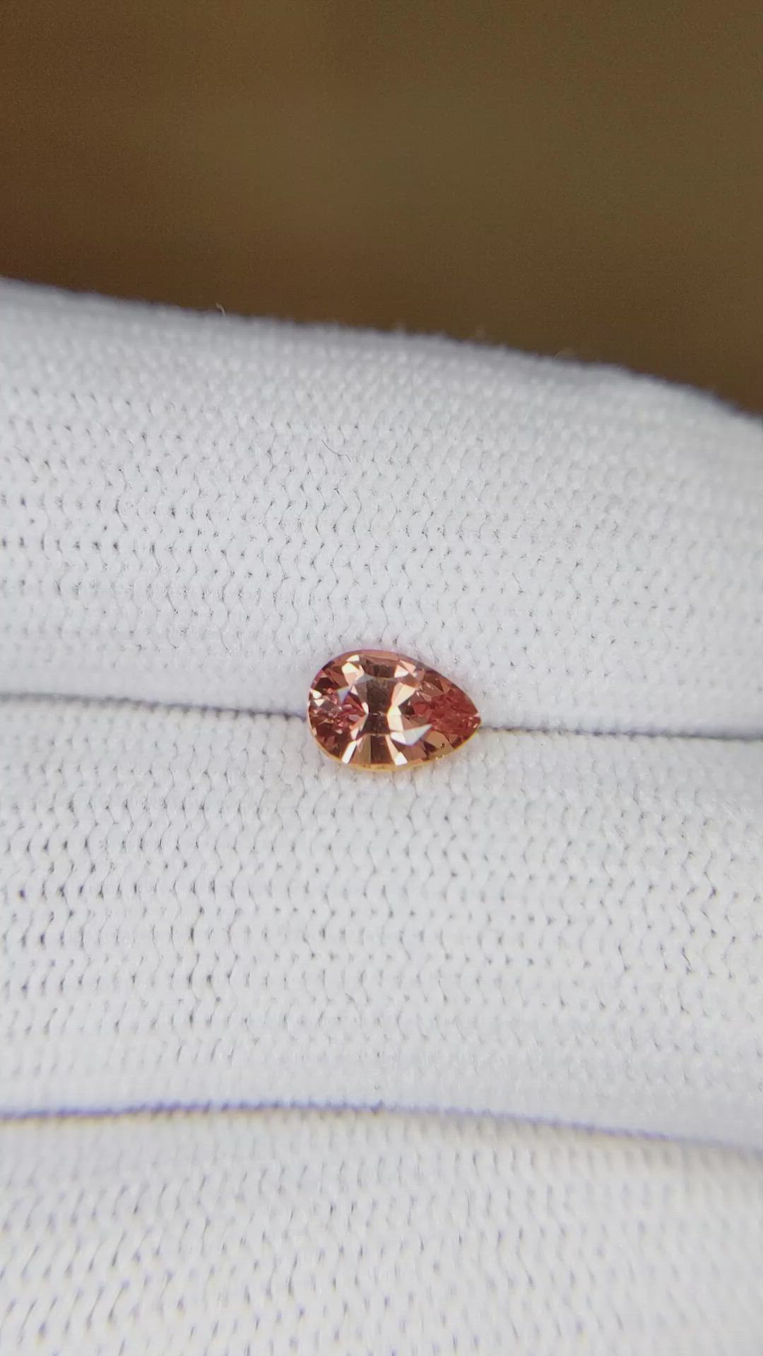 0.72 Ct. Padparadscha Sapphire from Ceylon (Sri Lanka) Size Video