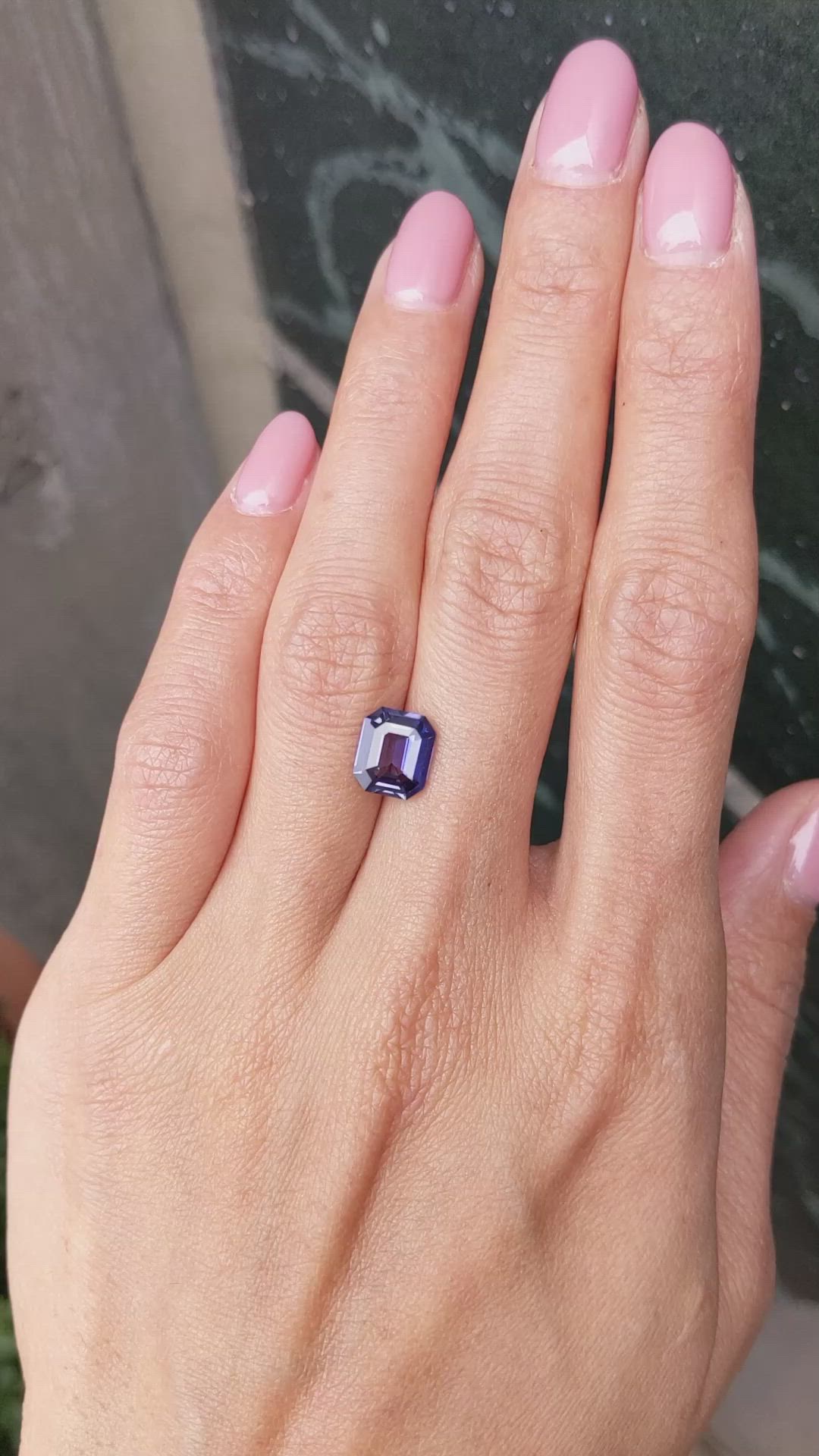 2.54 Ct. Bluish Purple Sapphire from Madagascar Size Video