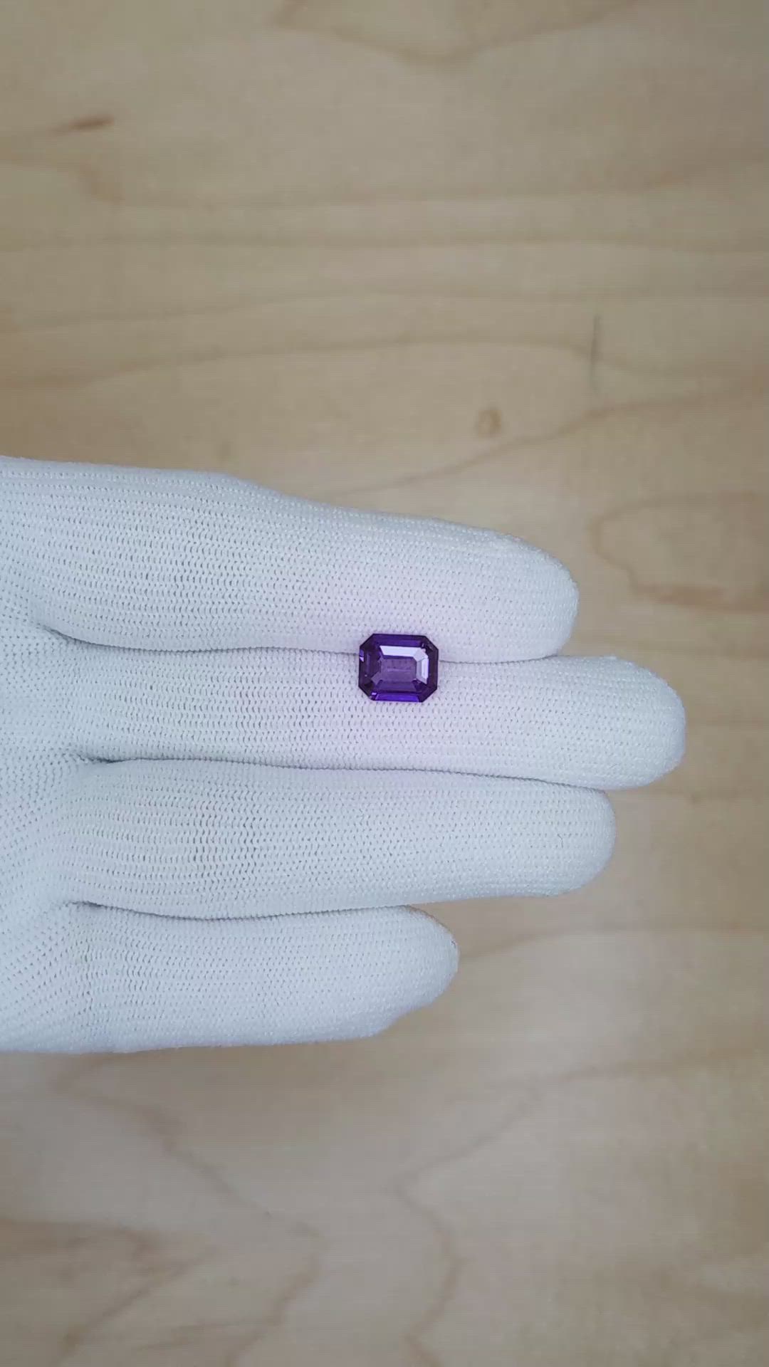 2.54 Ct. Bluish Purple Sapphire from Madagascar Size Video