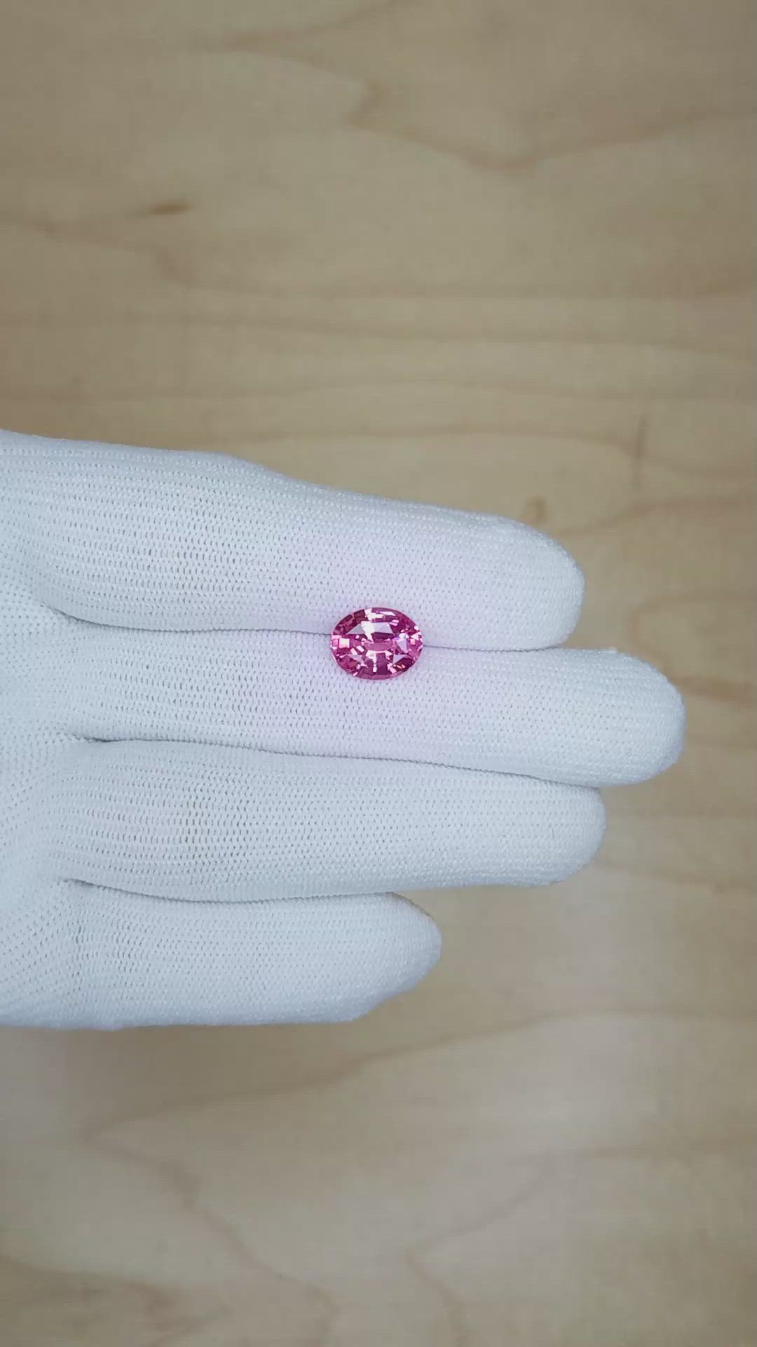 3.10 Ct. Pink Sapphire from Ceylon (Sri Lanka) Size Video