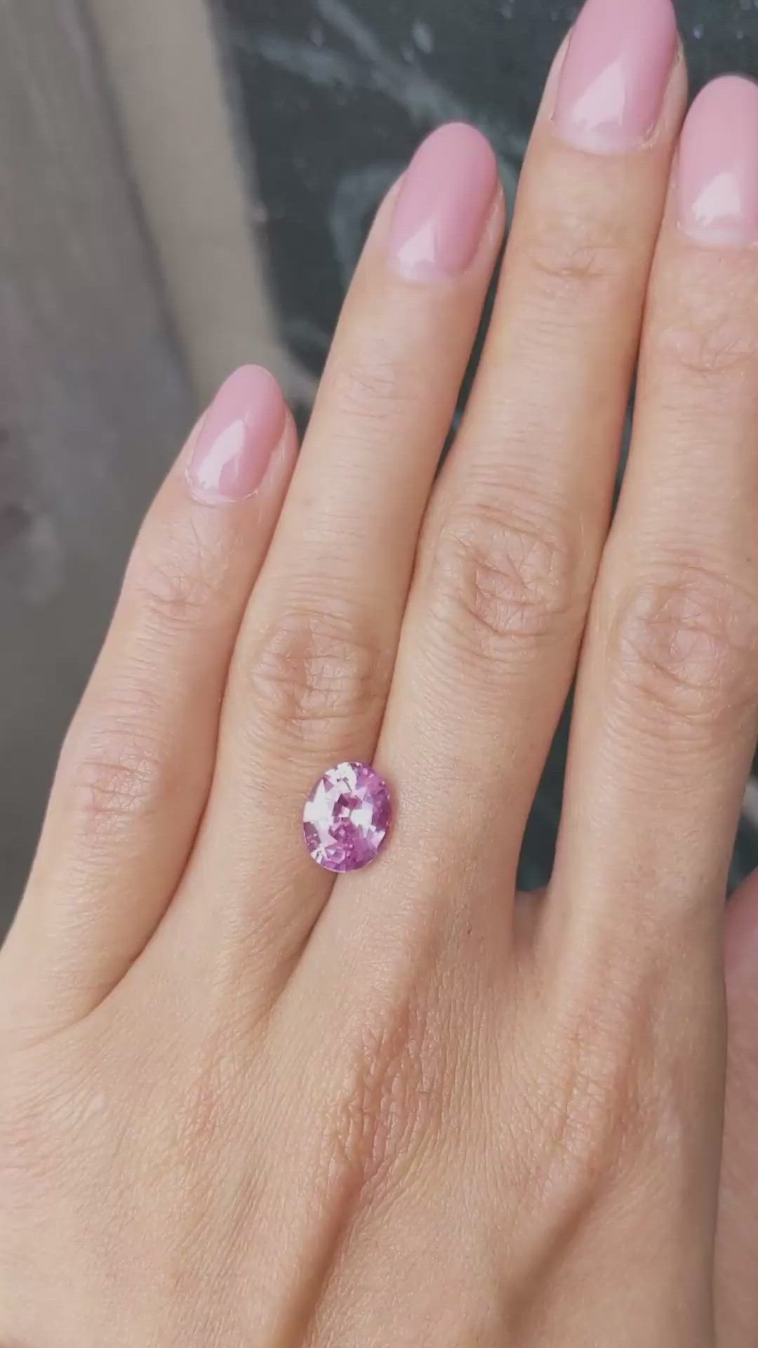 3.10 Ct. Pink Sapphire from Ceylon (Sri Lanka) Size Video