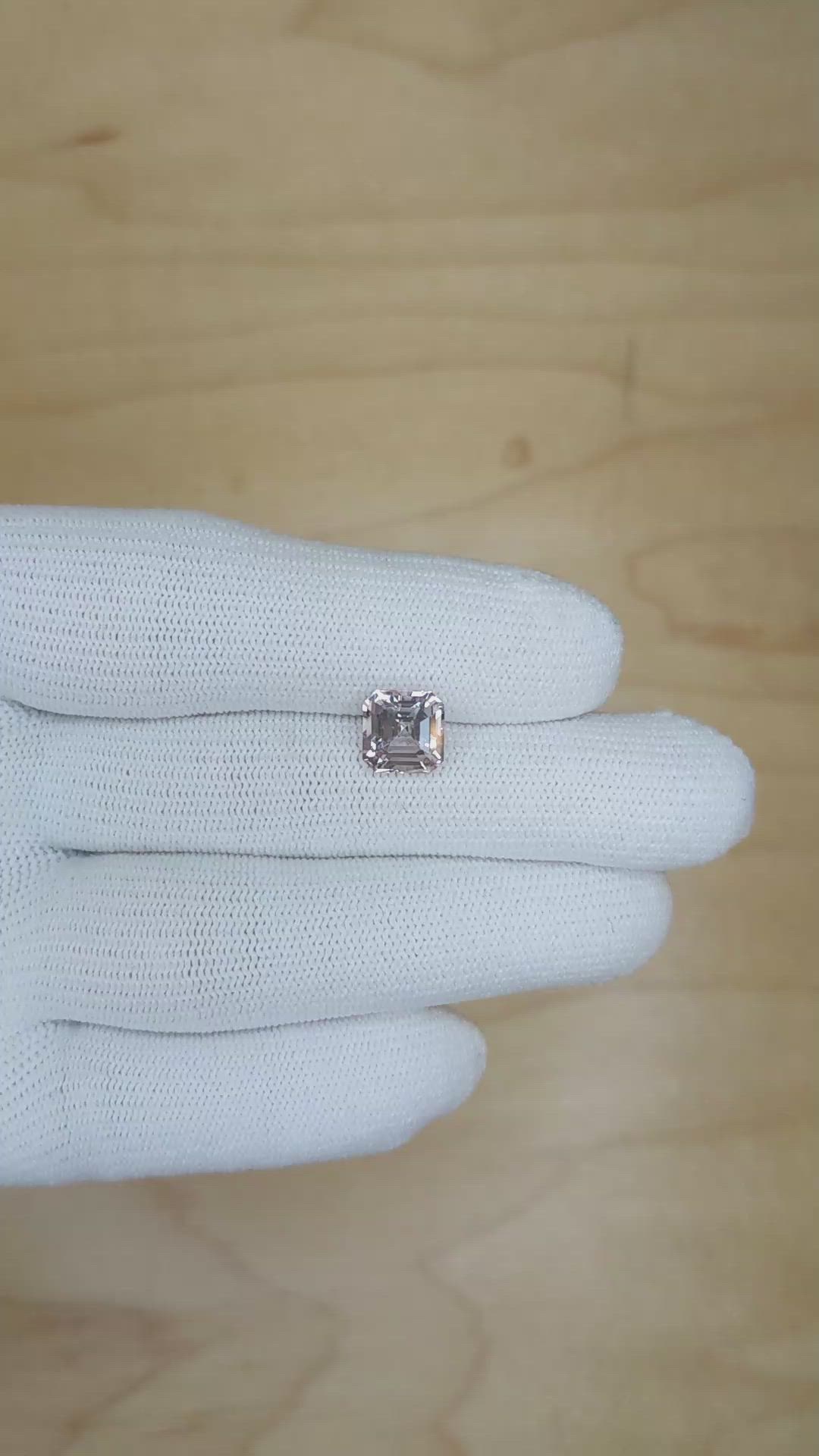 3.08 Ct. Peach Sapphire from Ceylon (Sri Lanka) Size Video
