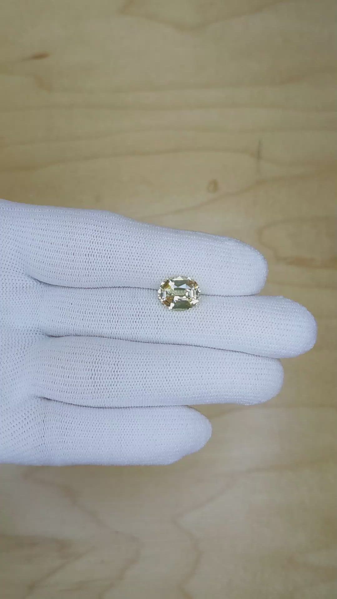 4.08 Ct. Yellow Sapphire from Ceylon (Sri Lanka) Size Video