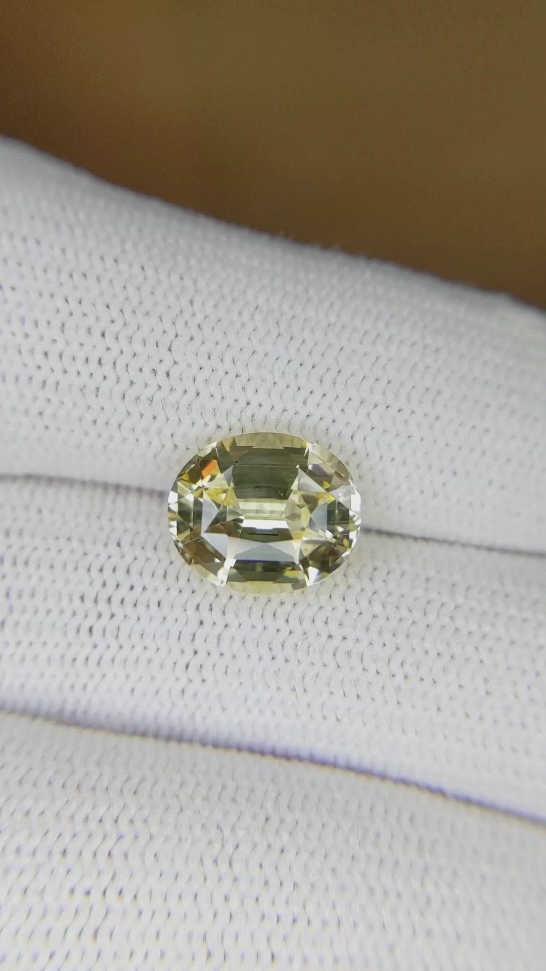 4.08 Ct. Yellow Sapphire from Ceylon (Sri Lanka) Size Video