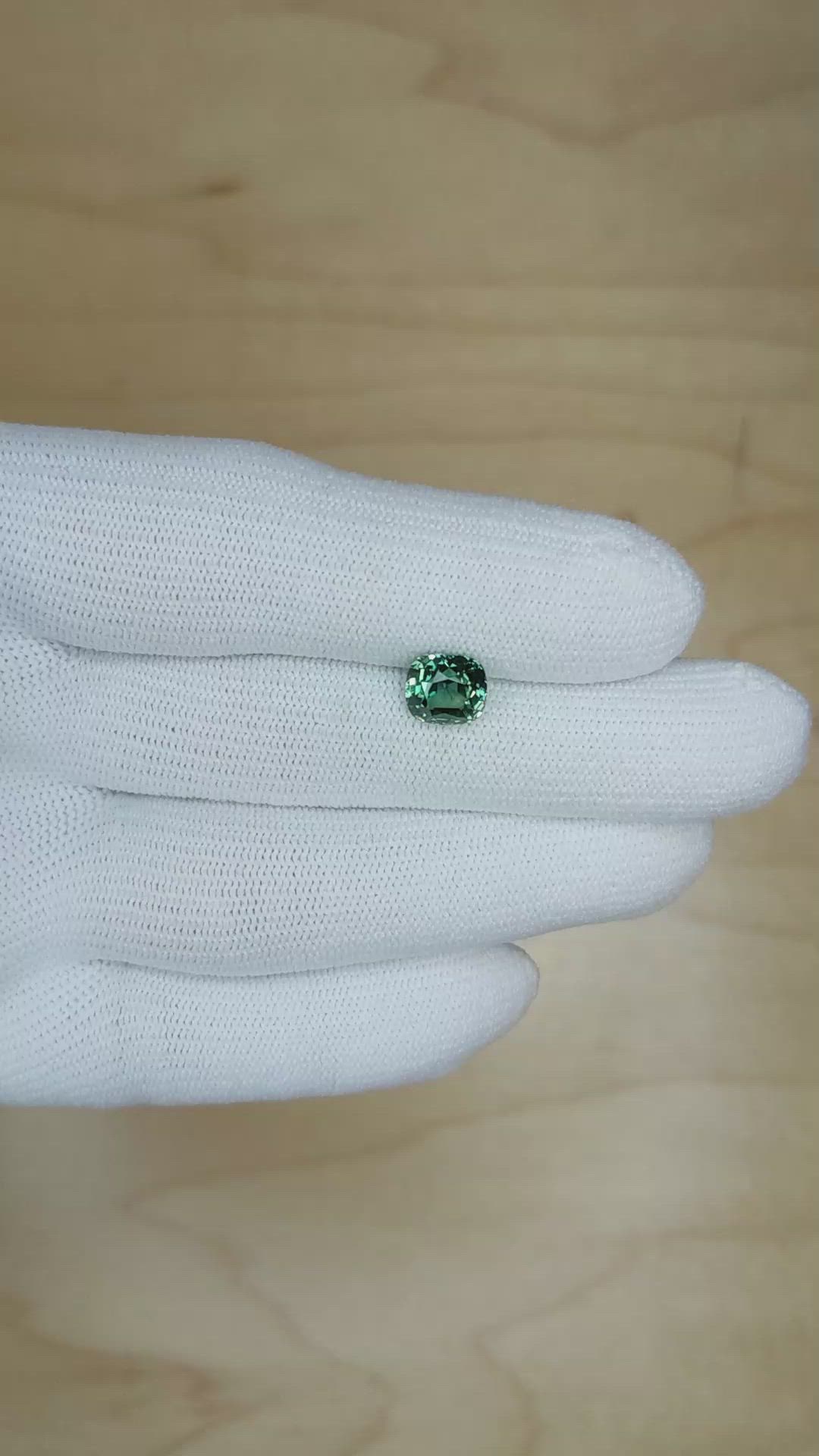 2.15 Ct. Bluish Green Sapphire from Madagascar Size Video