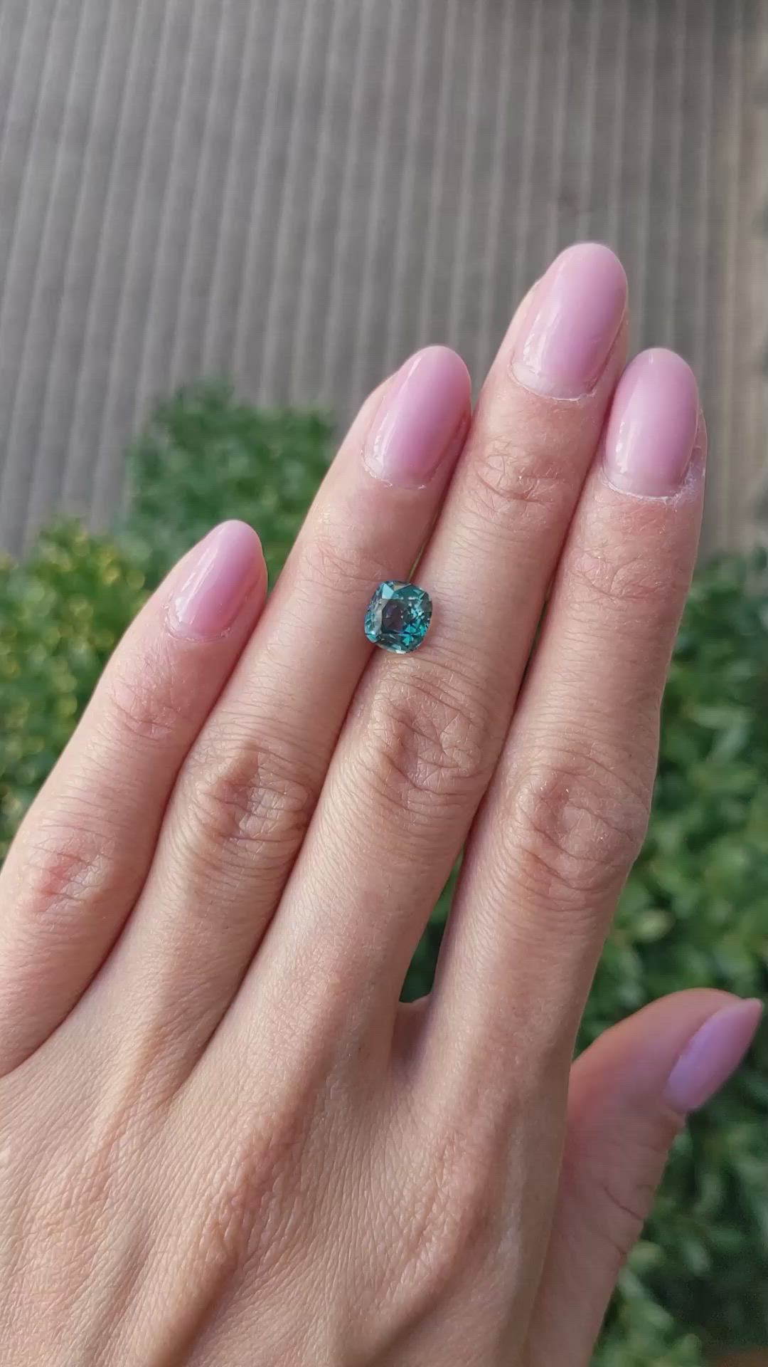 2.15 Ct. Bluish Green Sapphire from Madagascar Size Video