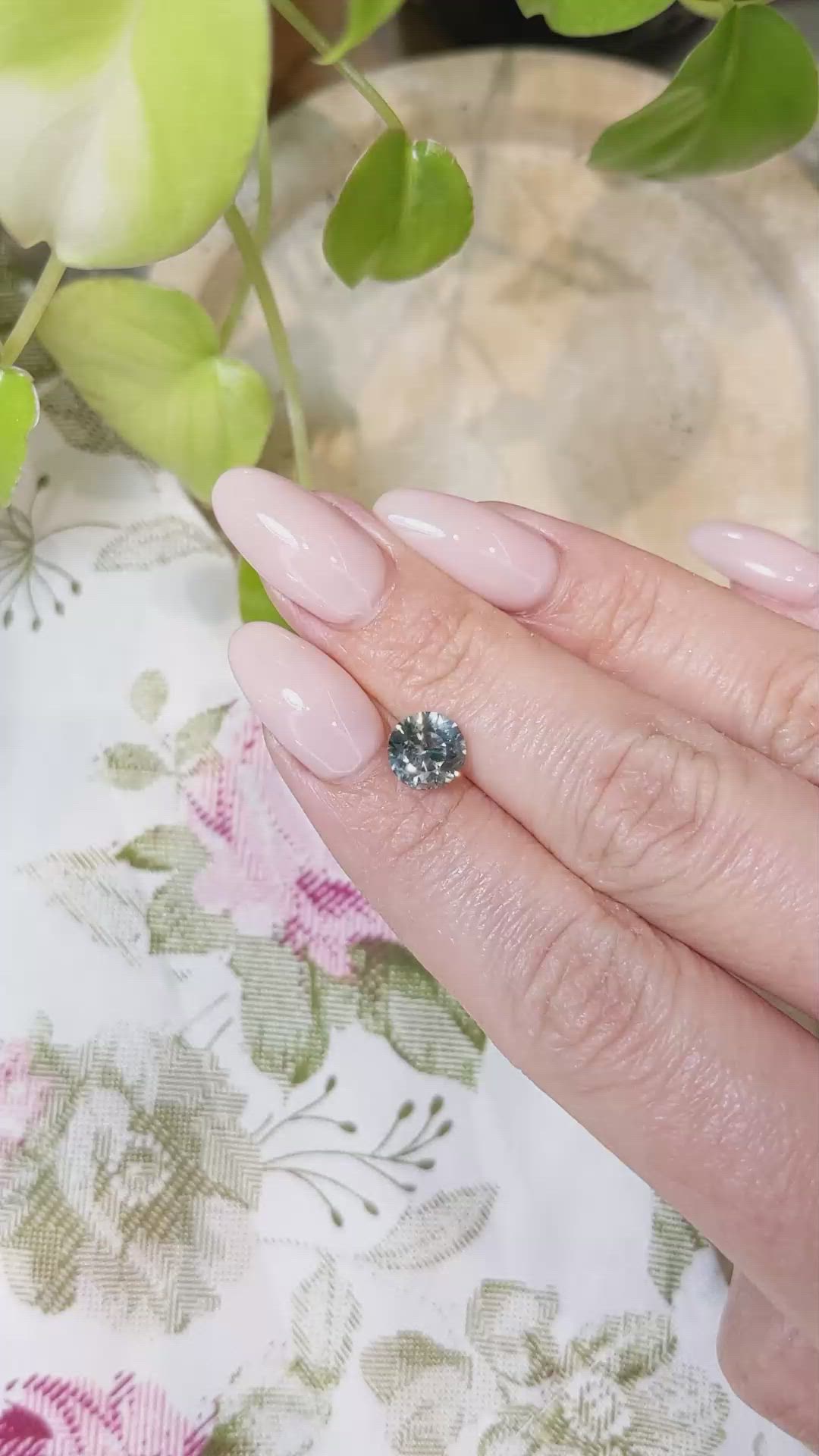 2.37 Ct. Bluish Green Sapphire from Montana Size Video