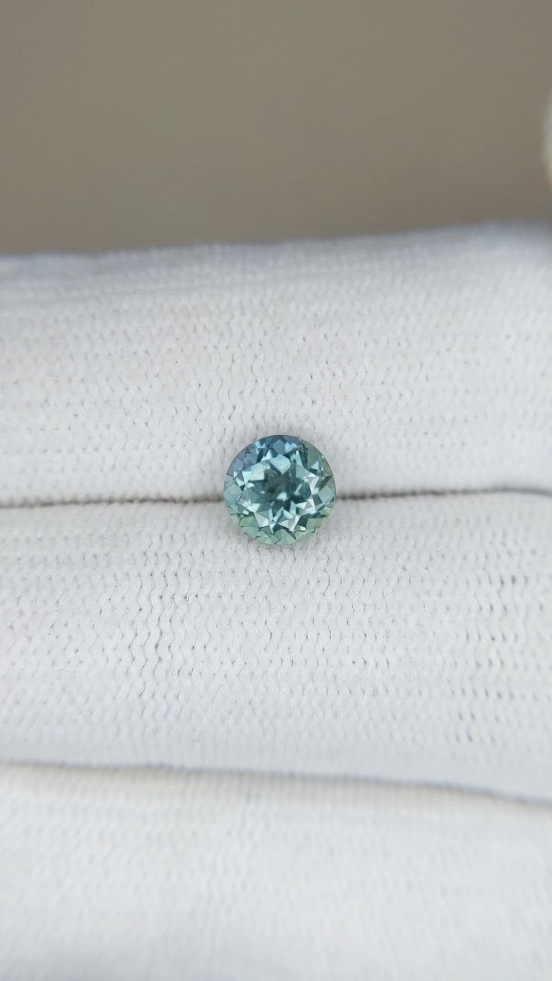 1.23 Ct. Bluish Green Sapphire from Montana Size Video