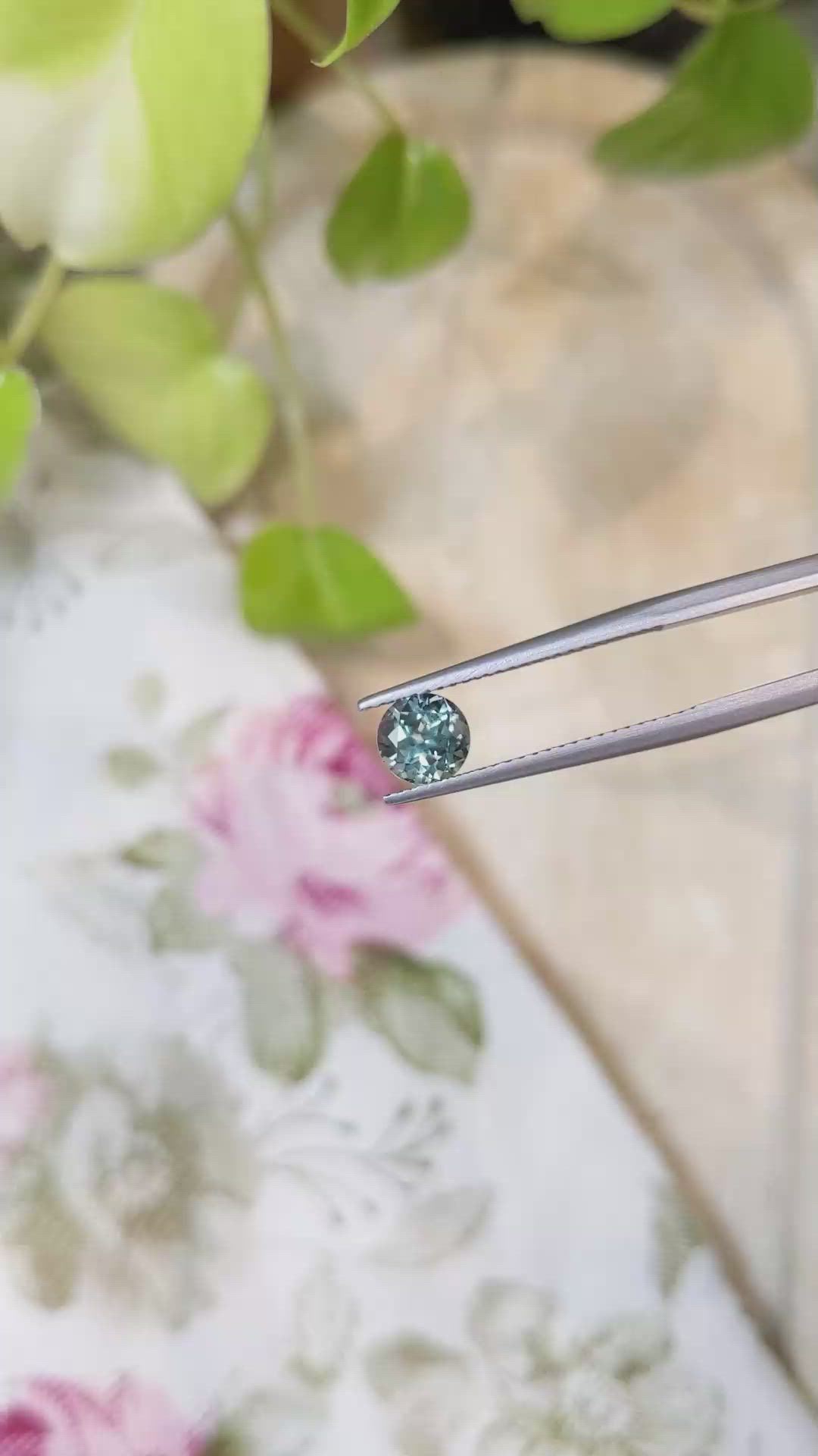 1.23 Ct. Bluish Green Sapphire from Montana Size Video