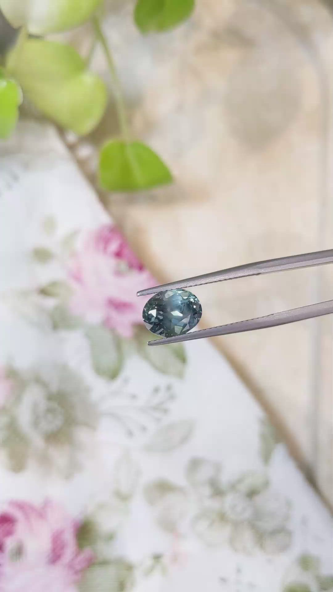 3.20 Ct. Greenish Blue Sapphire from Montana Size Video