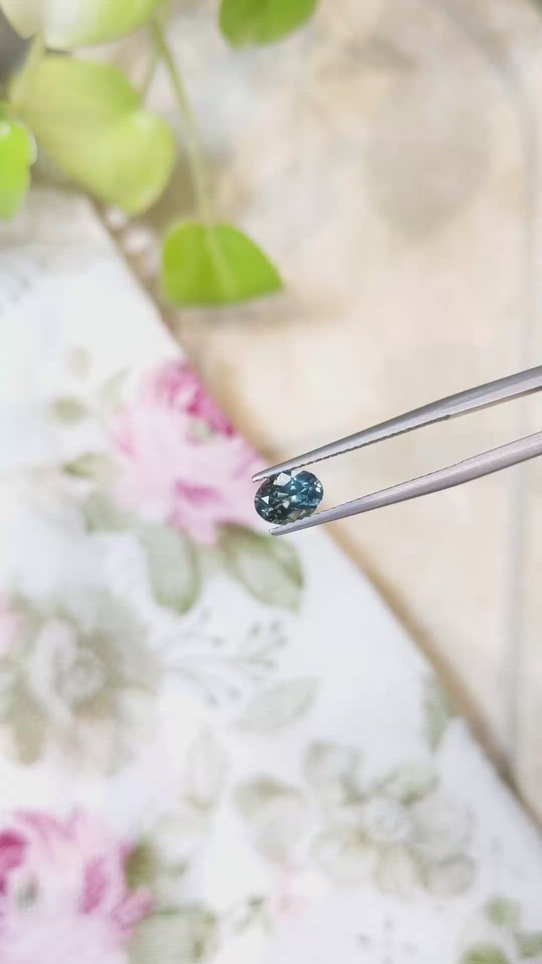 1.14 Ct. Bluish Green Sapphire from Montana Size Video