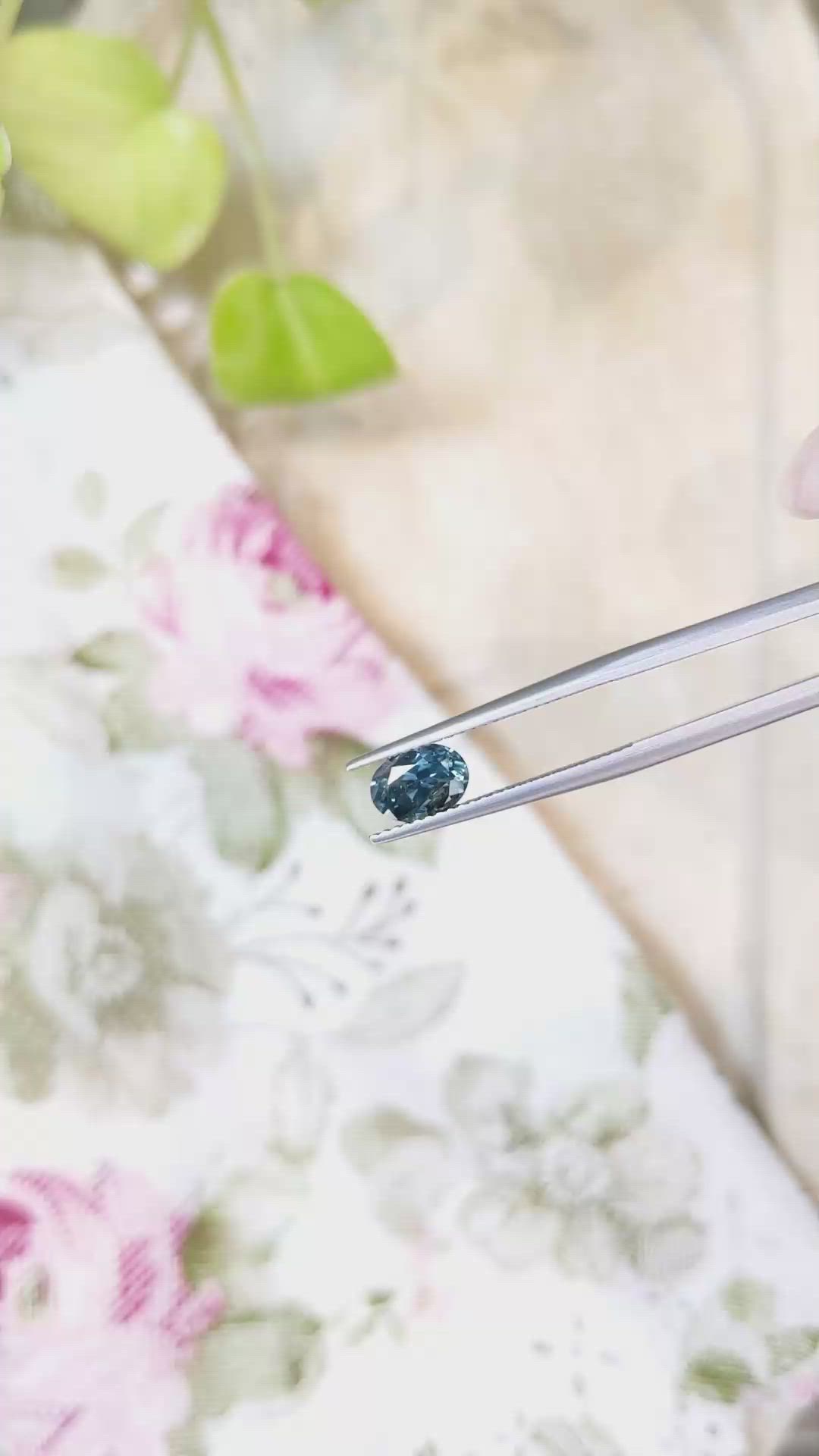 1.26 Ct. Greenish Blue Sapphire from Montana Size Video