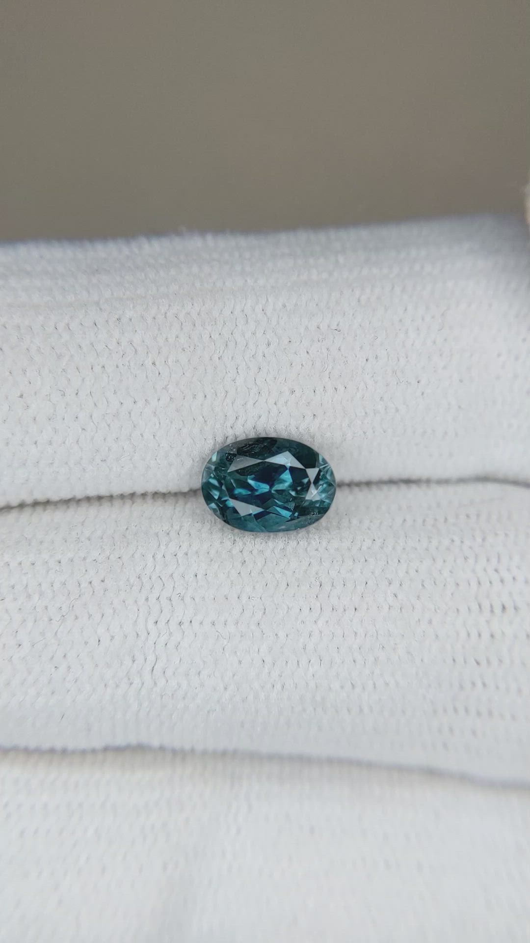 1.26 Ct. Greenish Blue Sapphire from Montana Size Video